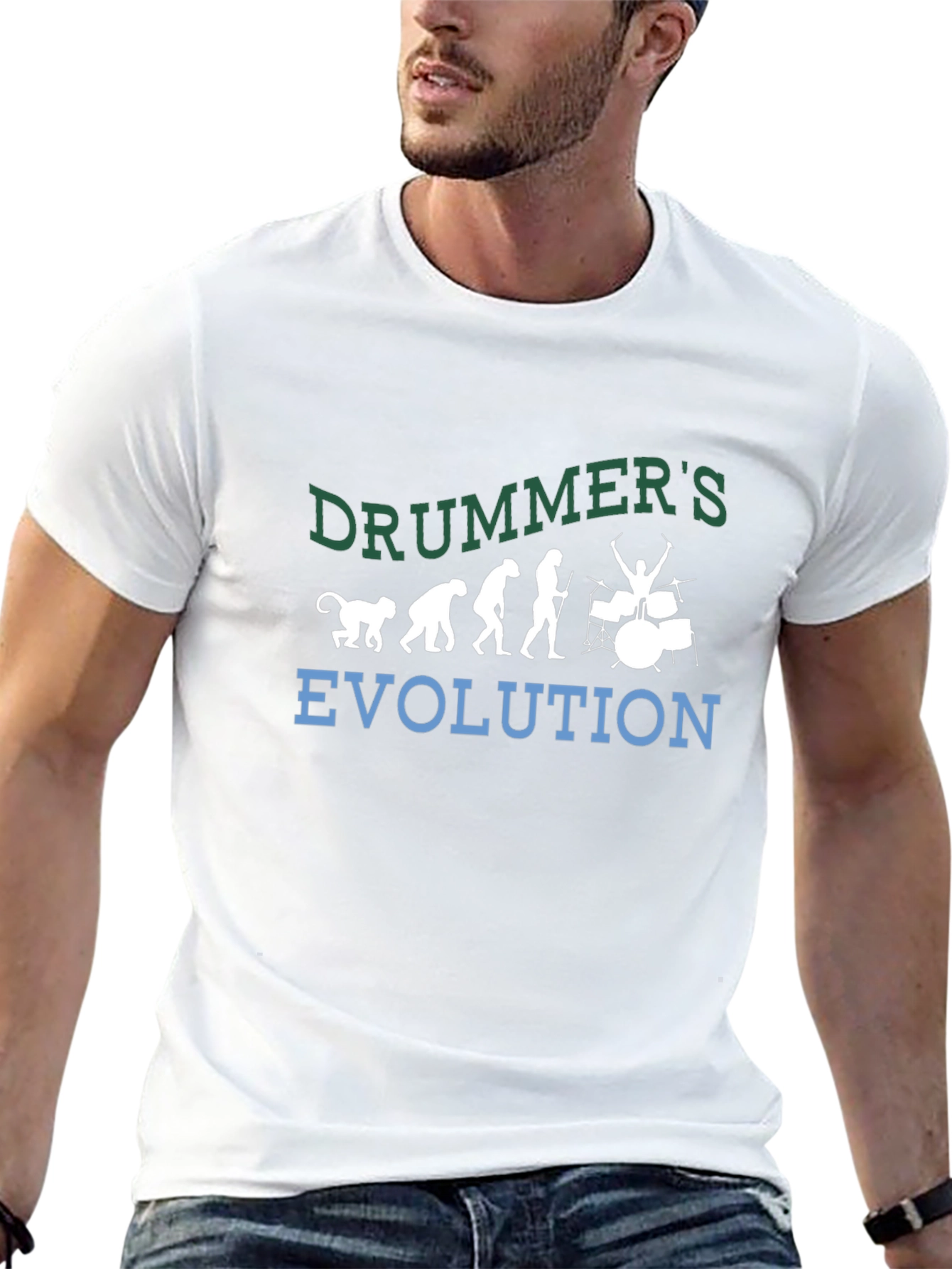 Drummer Evolution Graphic Tee - Music Lover Shirt