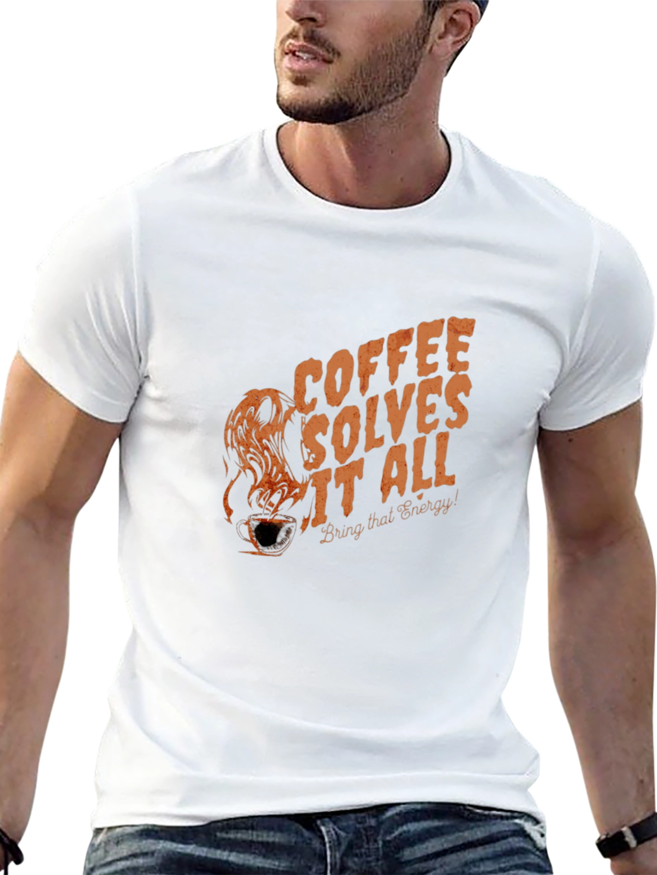 Coffee Solves It All Graphic T-Shirt - Black