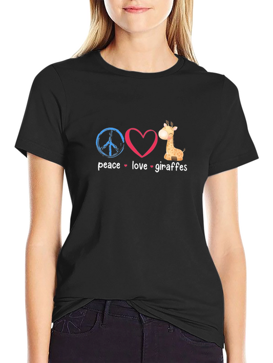 Peace Love Giraffes Graphic T-Shirt