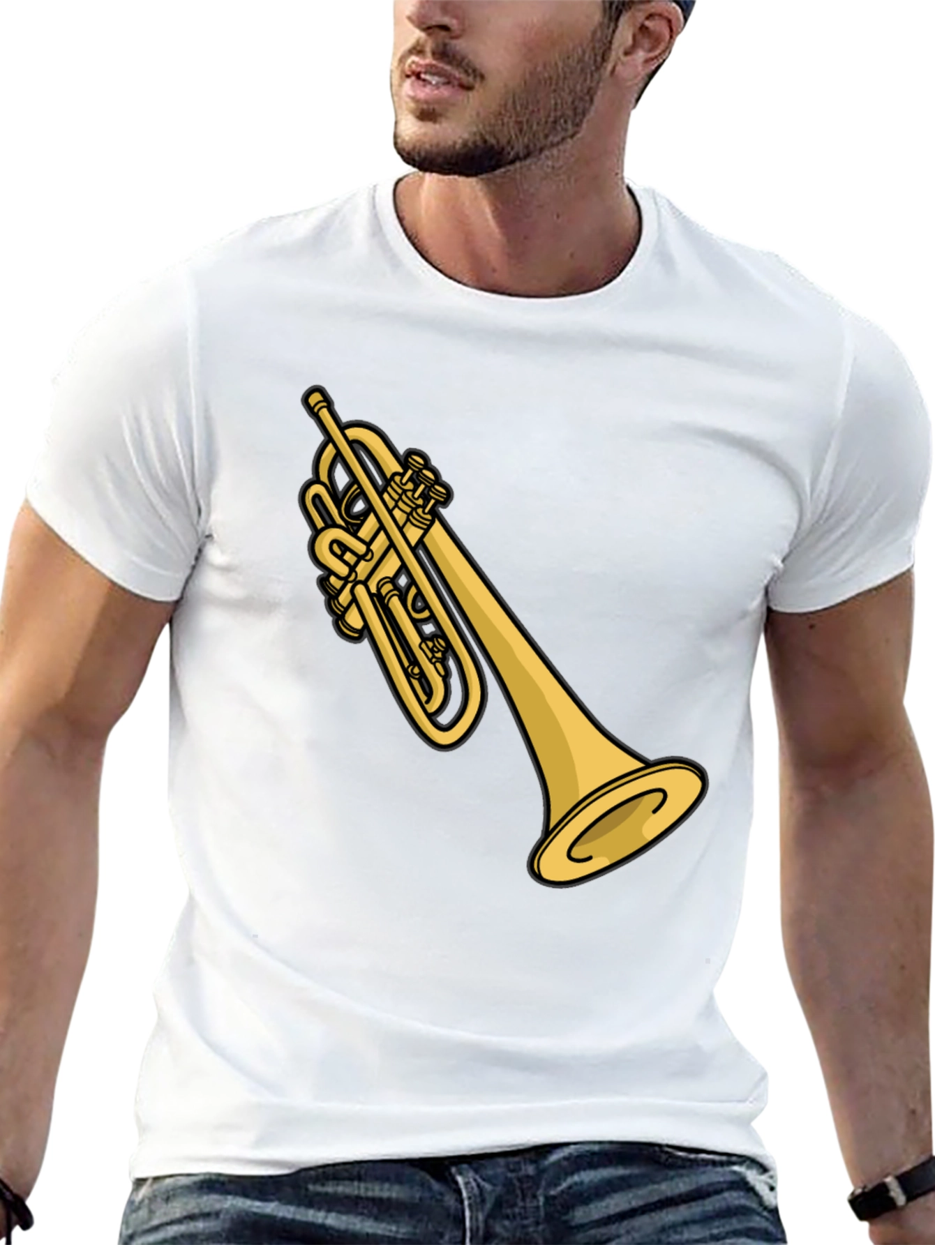 Trumpet Graphic T-Shirt - Black Casual Tee