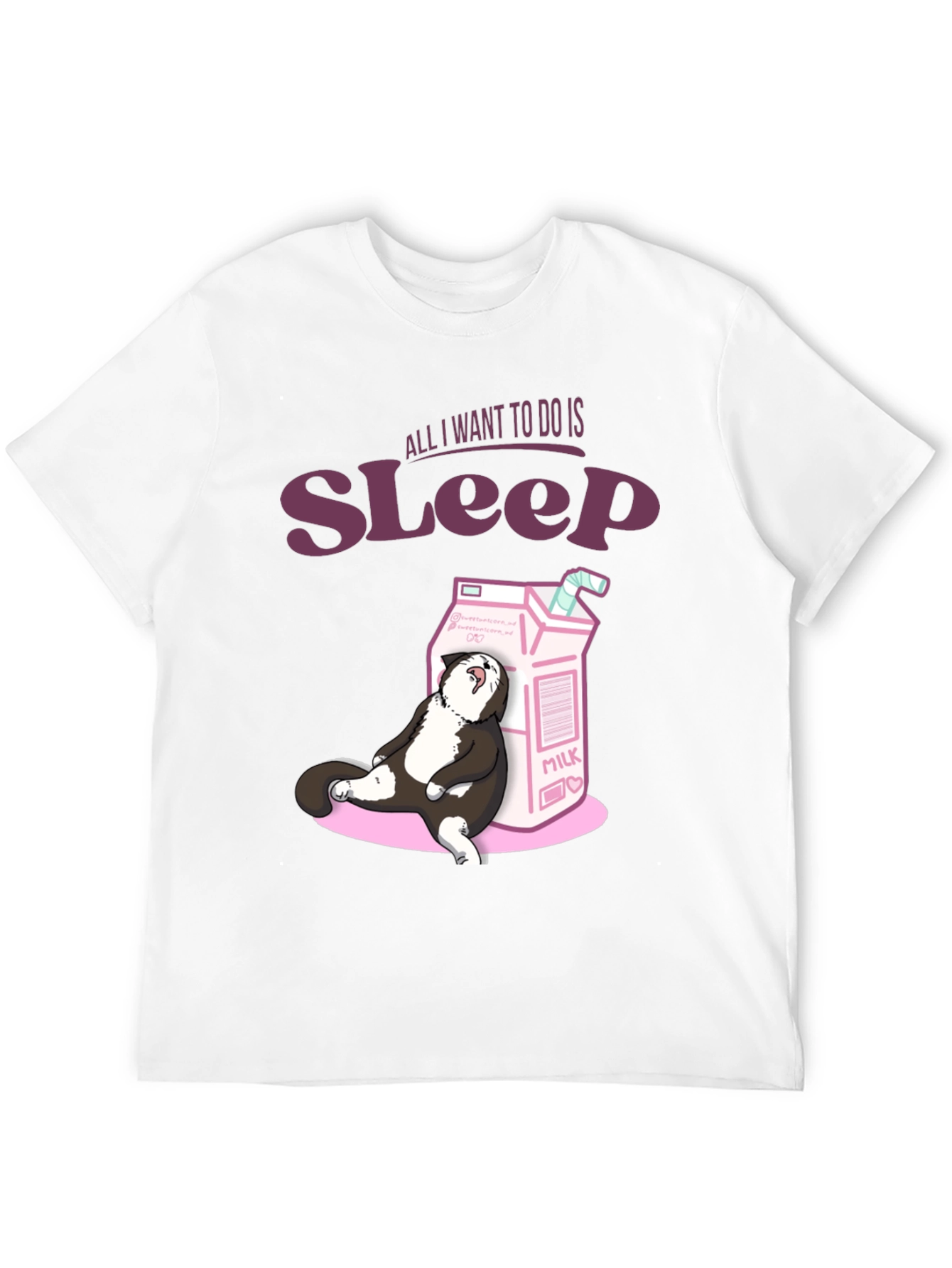 Sleepy Cat Milk T-Shirt