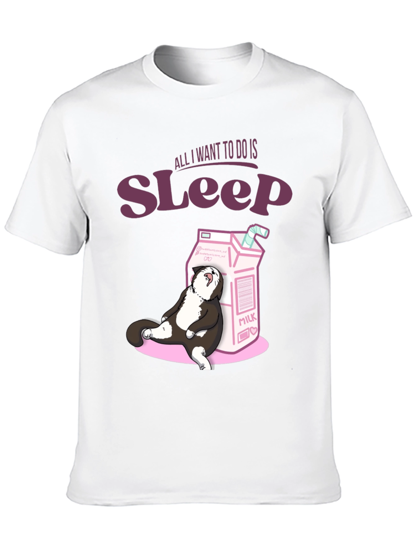 Sleepy Cat Milk T-Shirt