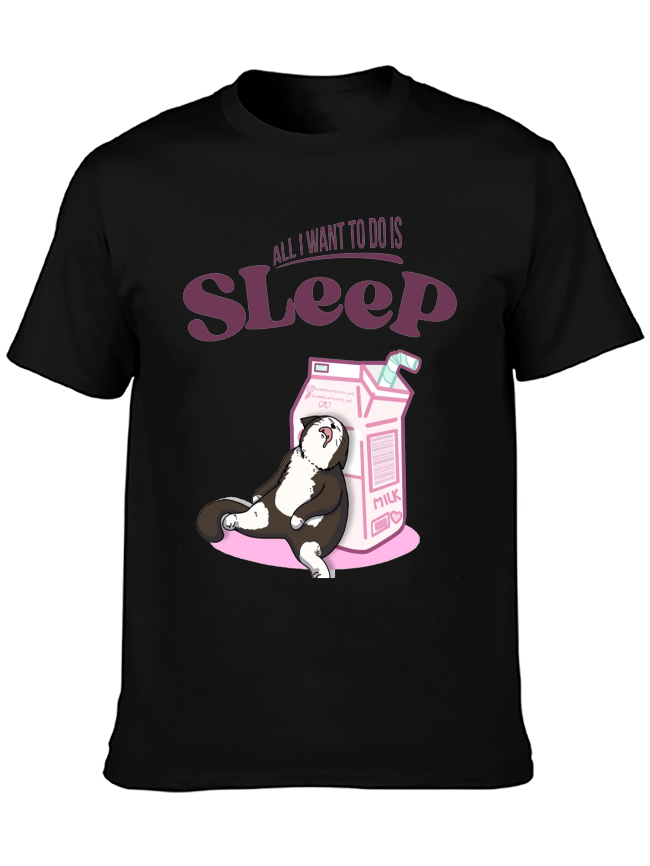 Sleepy Cat Milk T-Shirt
