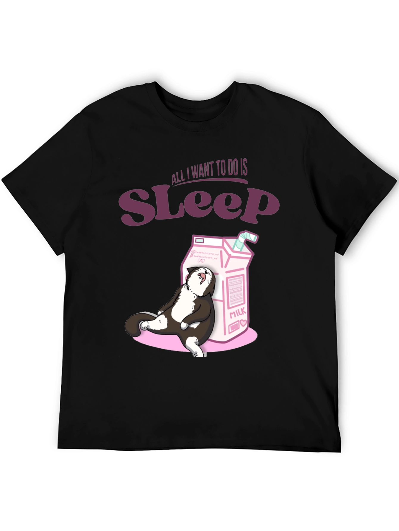 Sleepy Cat Milk T-Shirt