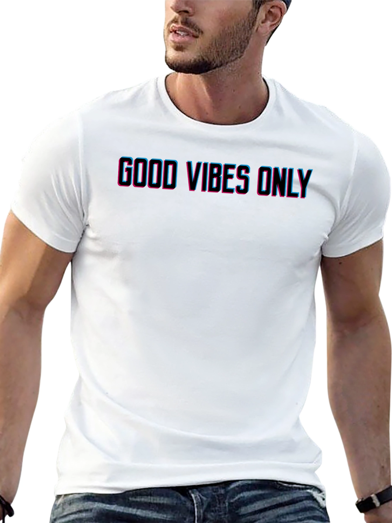 Good Vibes Only Mens Black Graphic T-Shirt