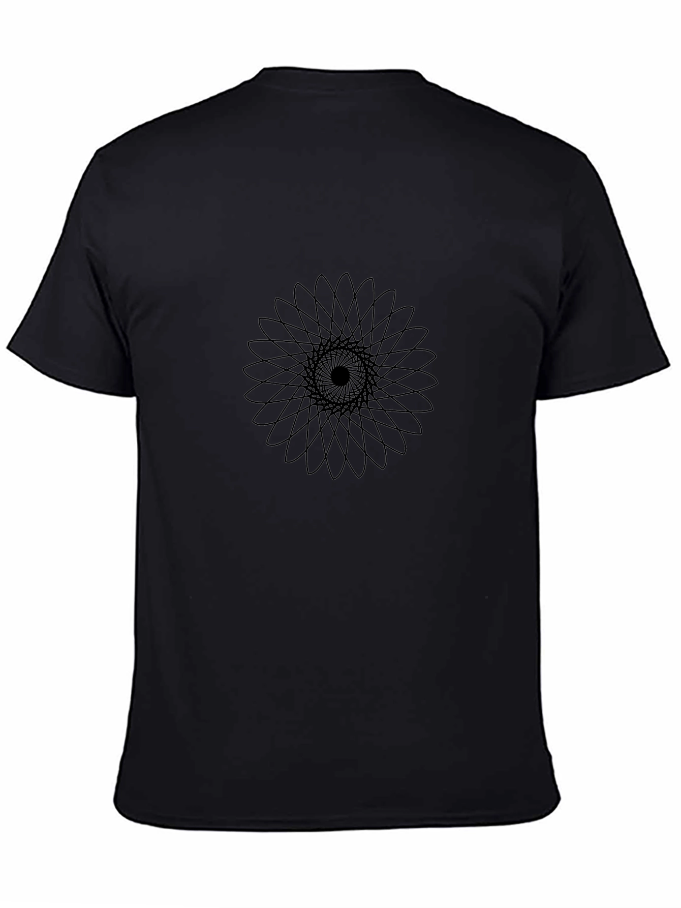 Abstract Geometric Print Black T-Shirt