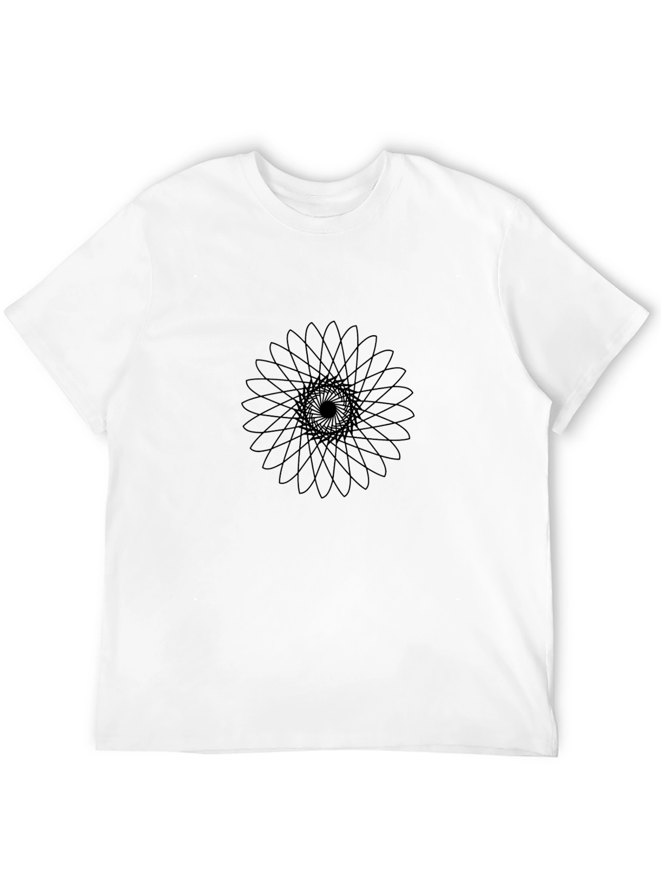 Abstract Geometric Print Black T-Shirt