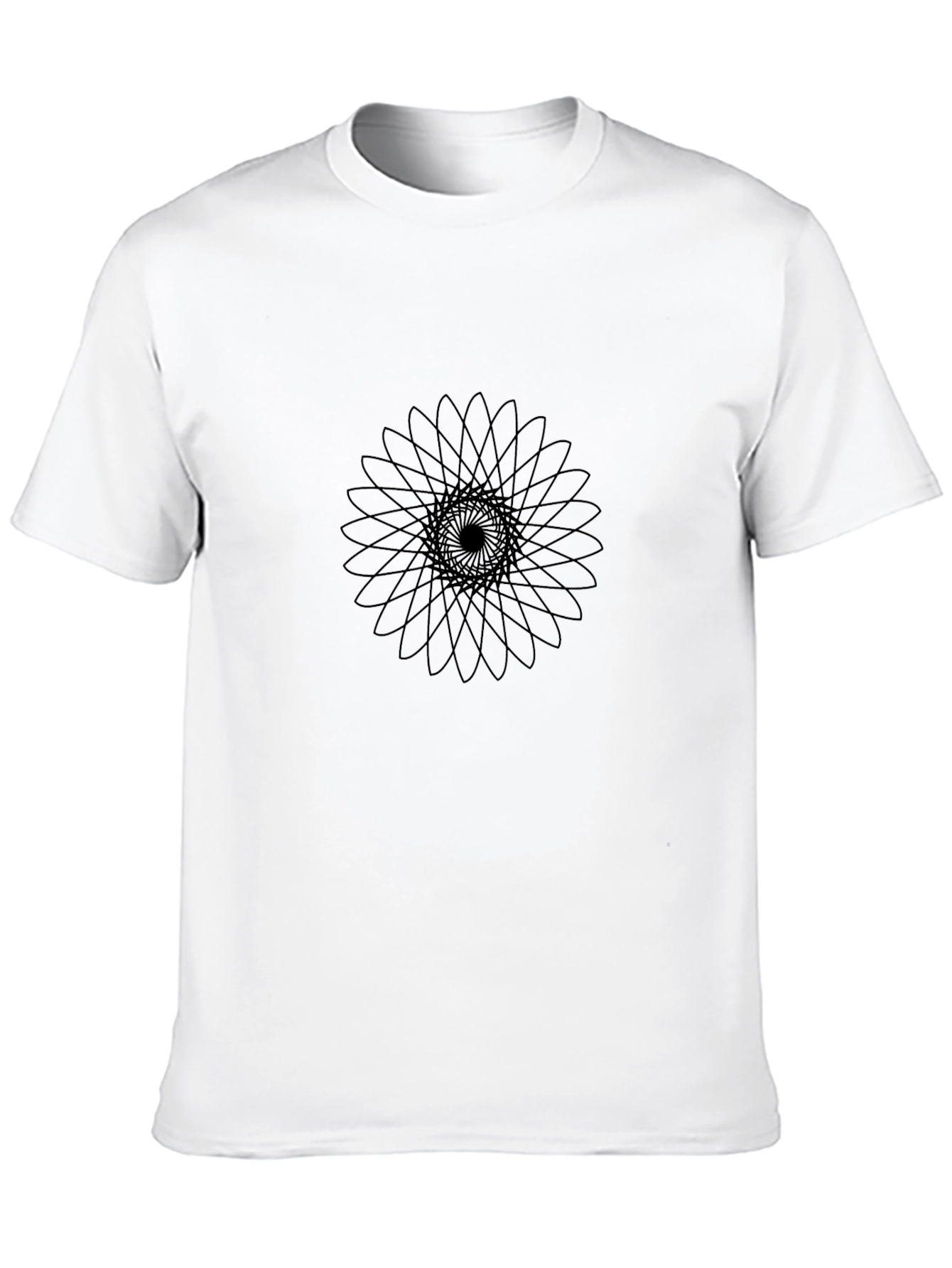Abstract Geometric Print Black T-Shirt