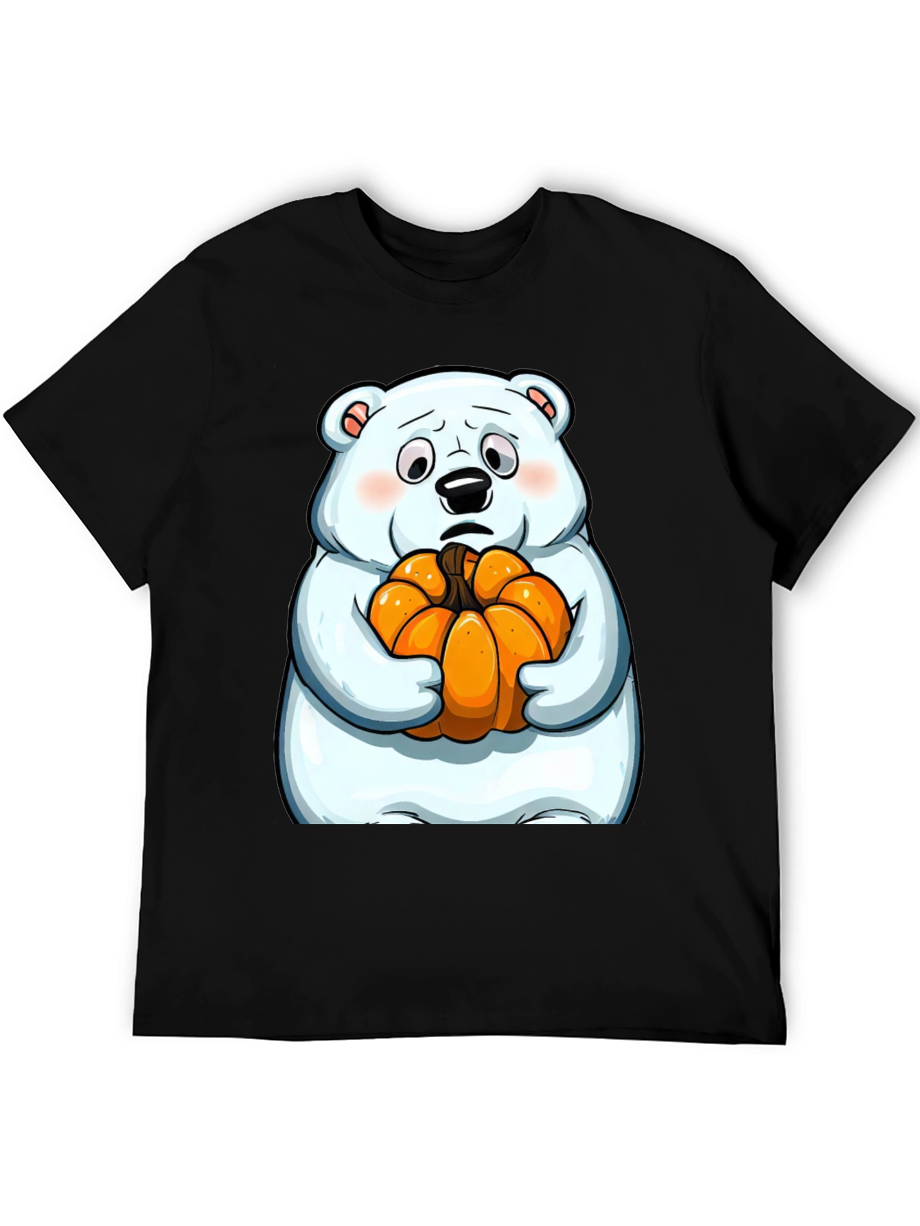 Polar Bear Pumpkin T-Shirt - Black
