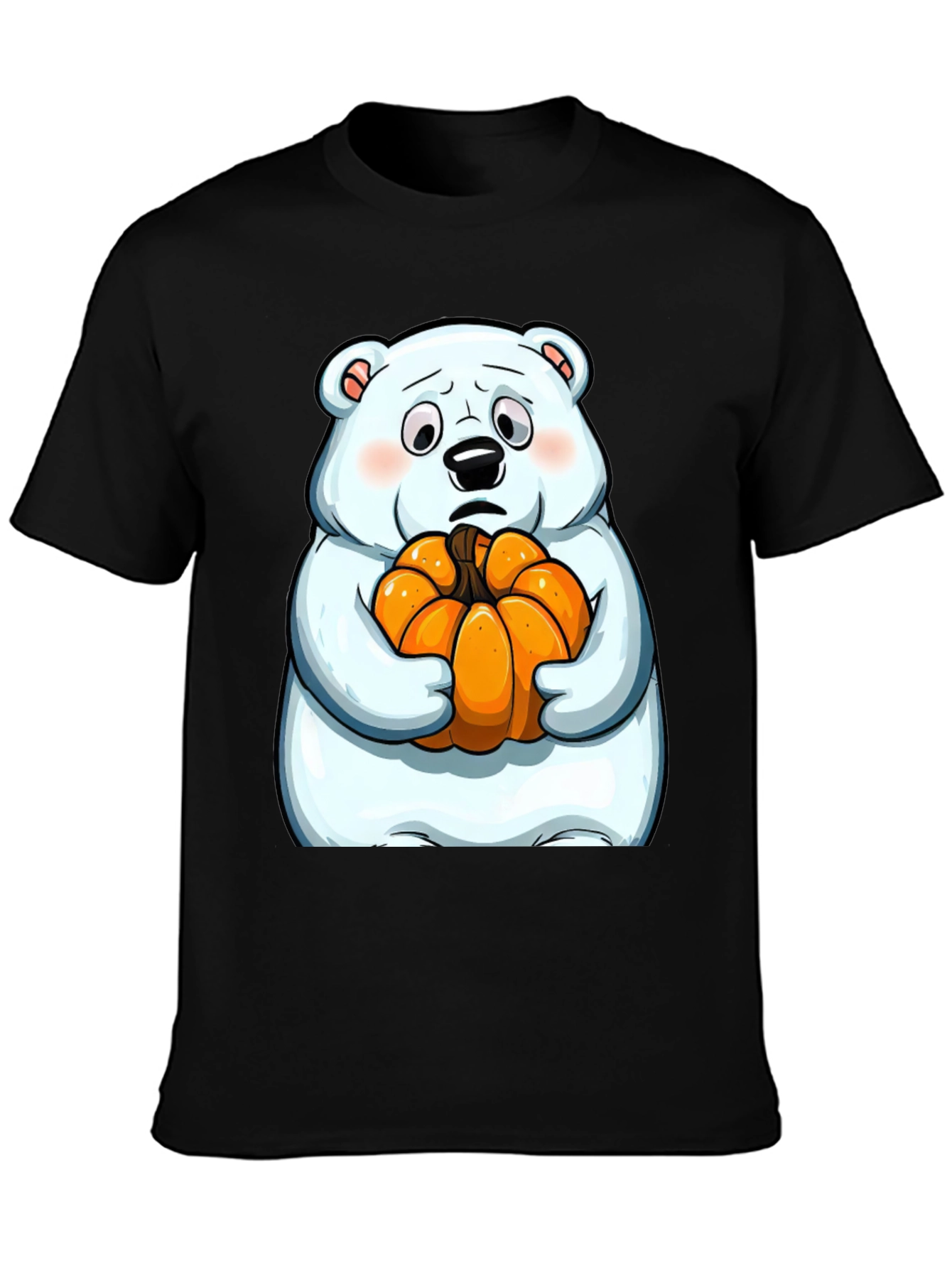 Polar Bear Pumpkin T-Shirt - Black