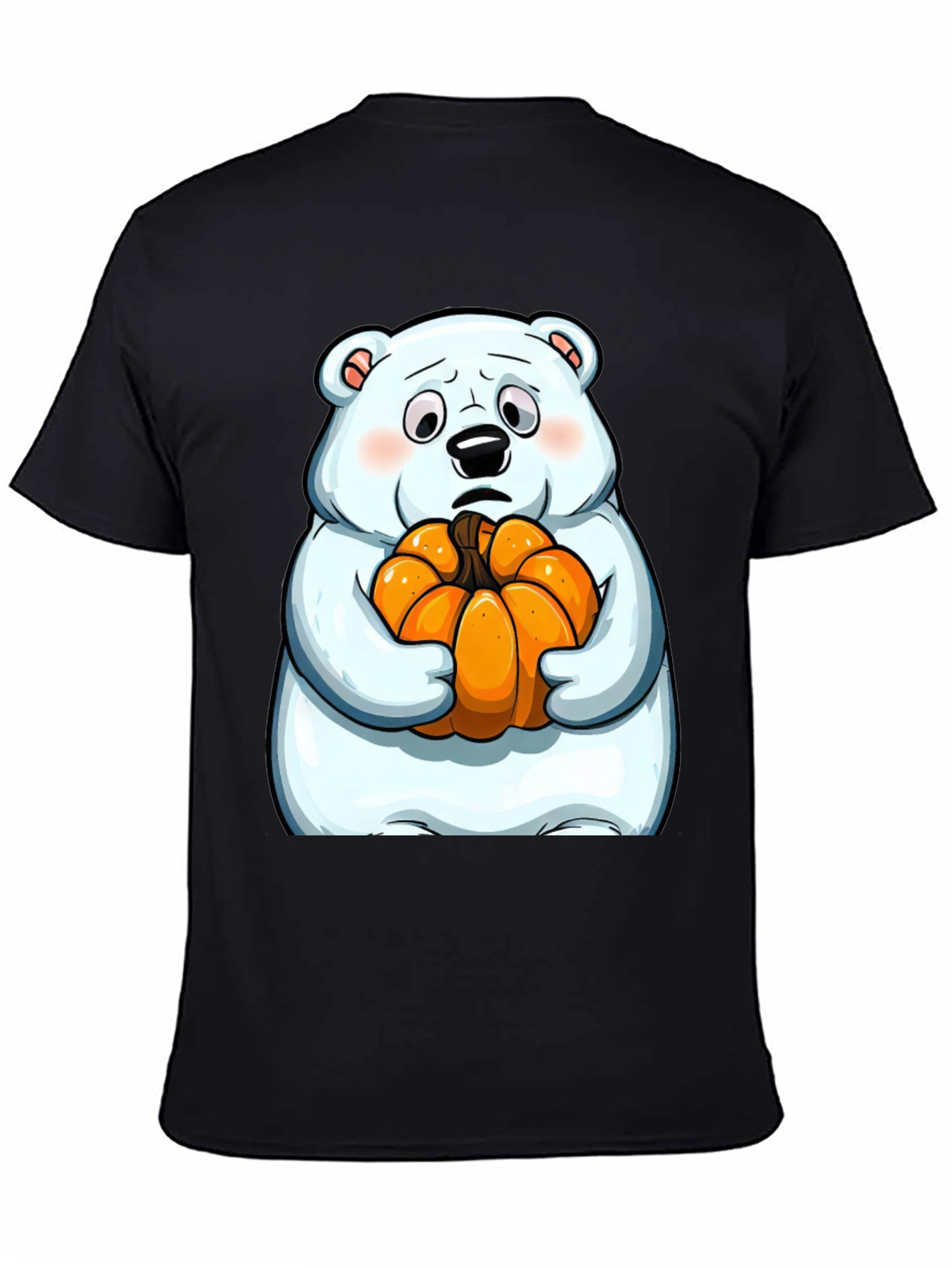 Polar Bear Pumpkin T-Shirt - Black