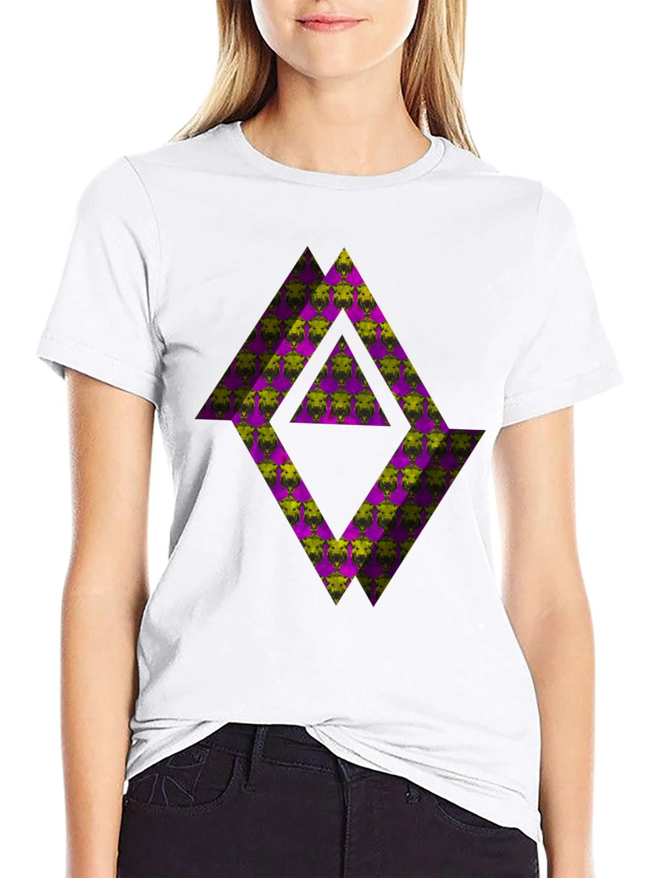 Abstract Graphic T-Shirt - Black Tee with Geometric Print