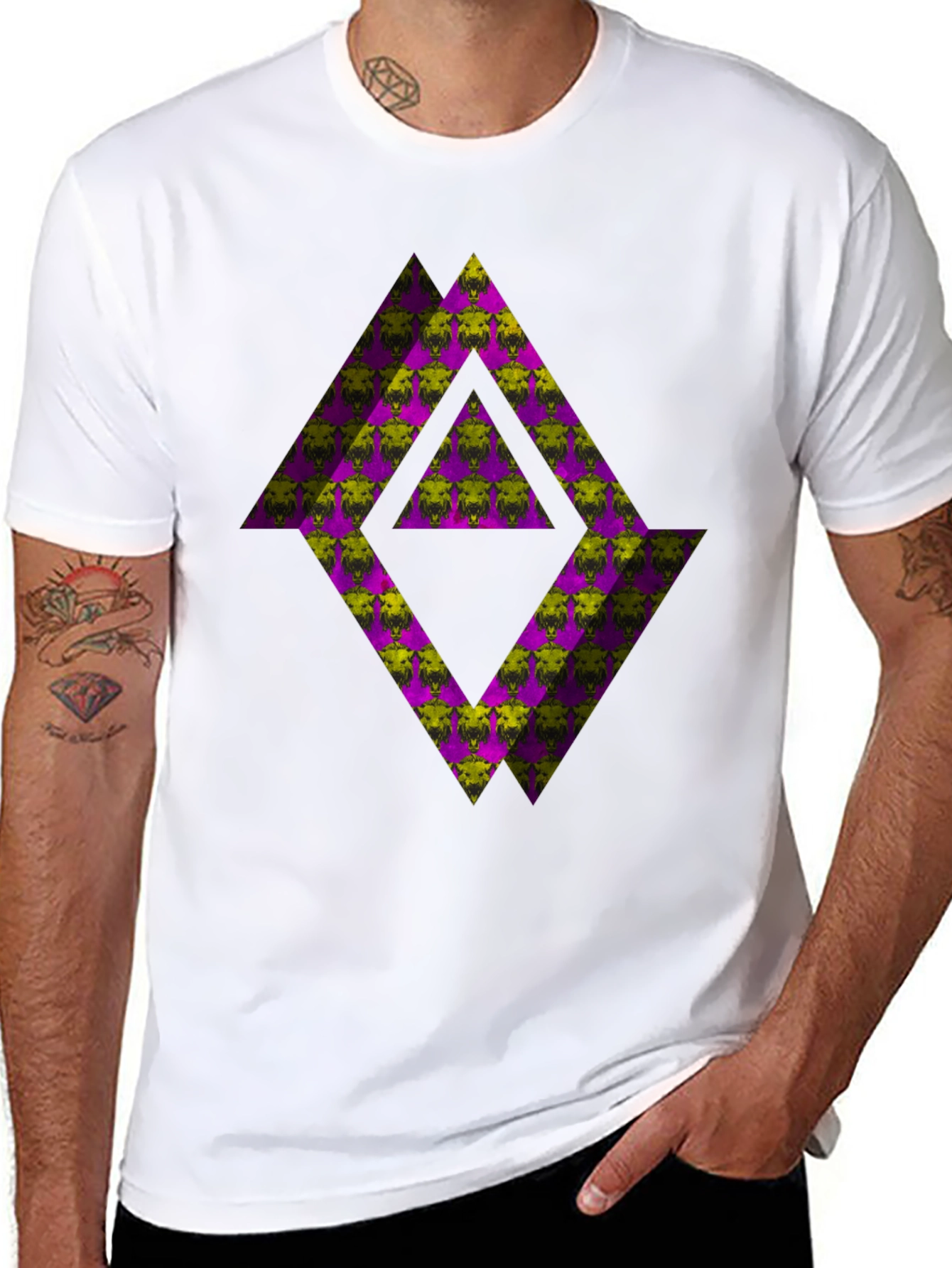 Abstract Graphic T-Shirt - Black Tee with Geometric Print