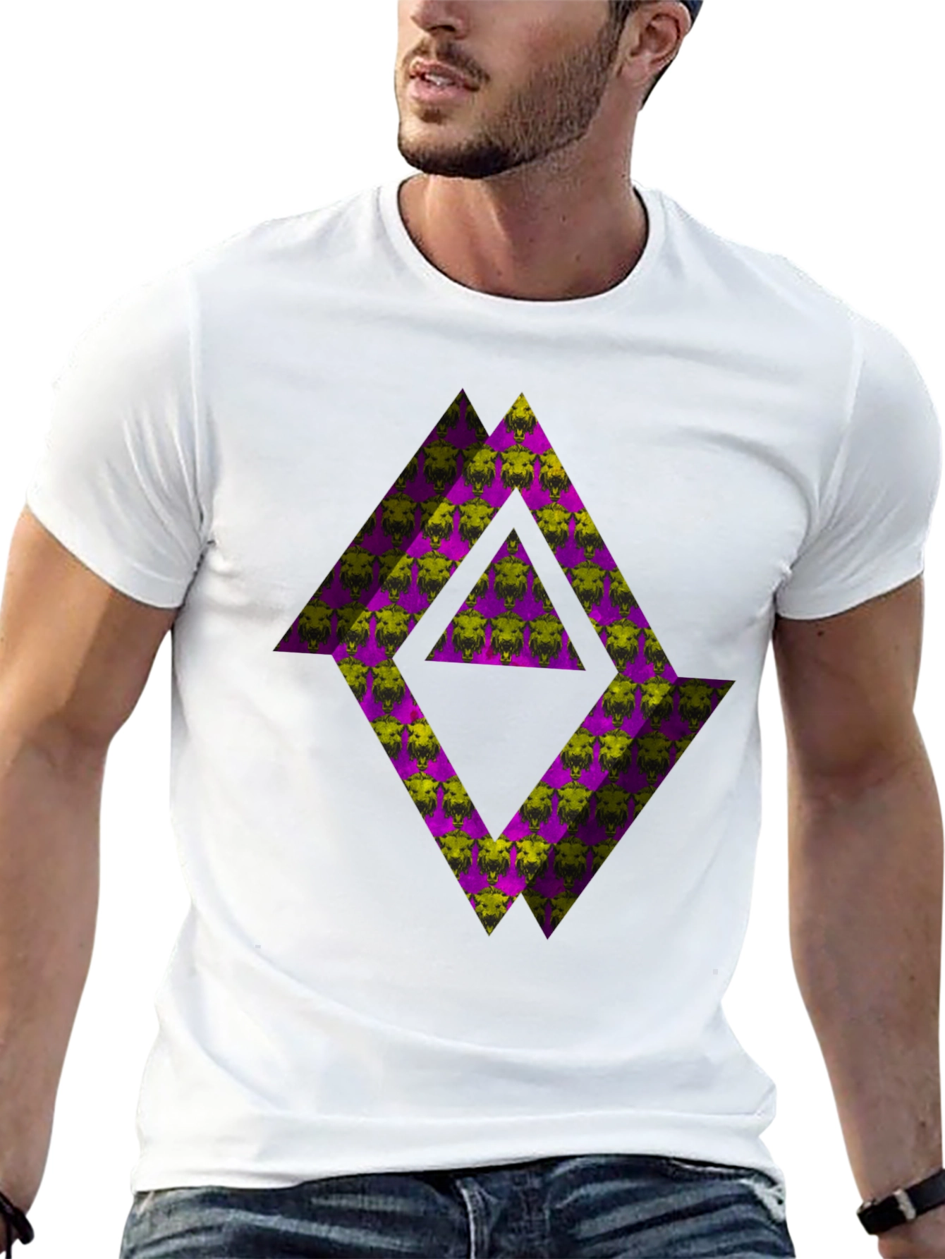 Abstract Graphic T-Shirt - Black Tee with Geometric Print