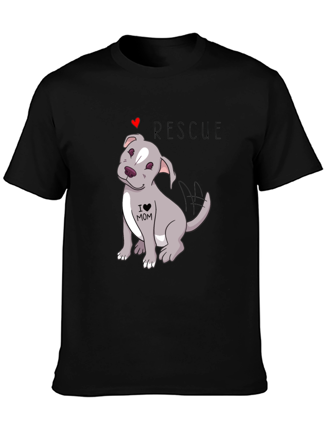 Rescue Dog Lover T-Shirt - I Heart Mom