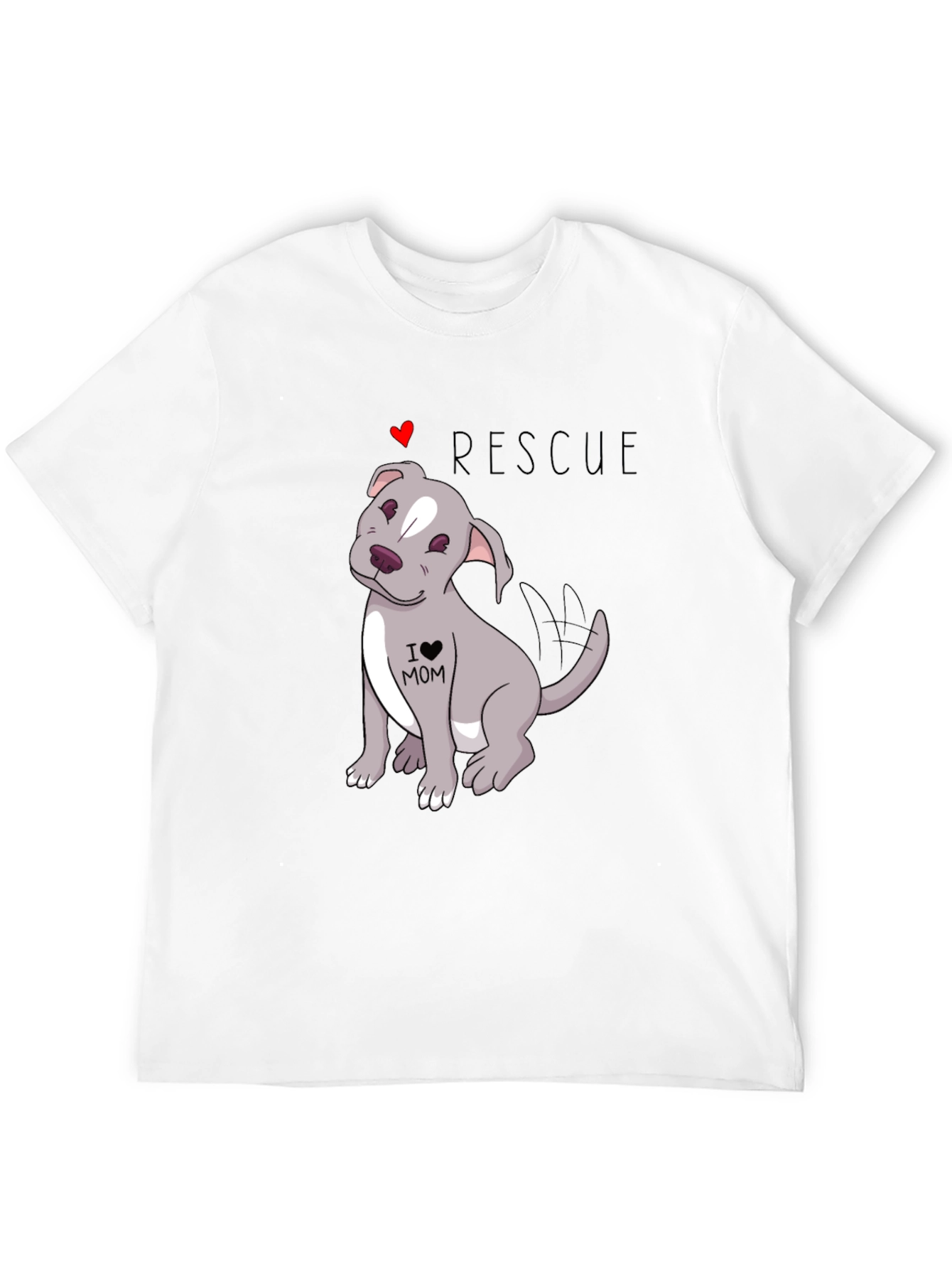 Rescue Dog Lover T-Shirt - I Heart Mom