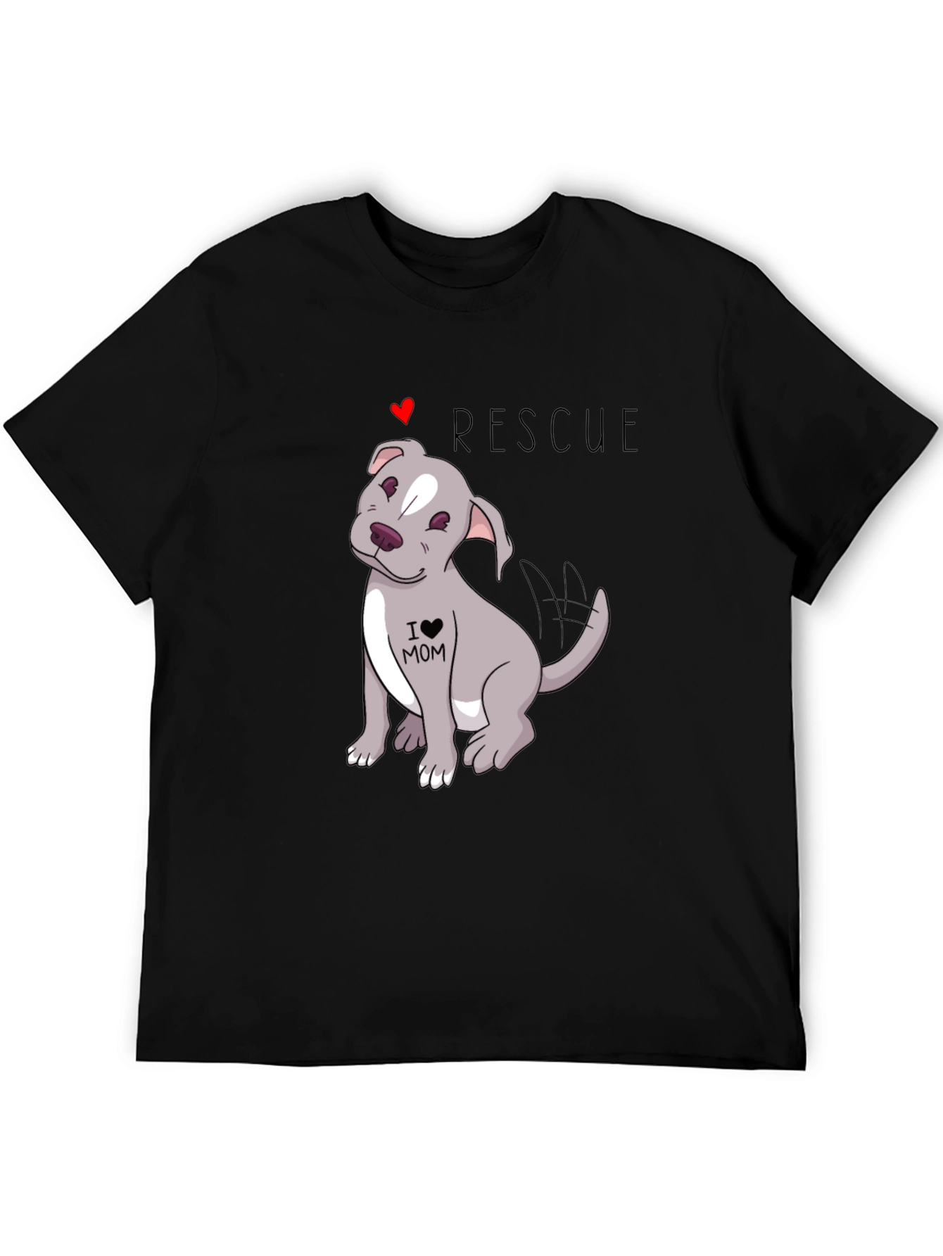 Rescue Dog Lover T-Shirt - I Heart Mom