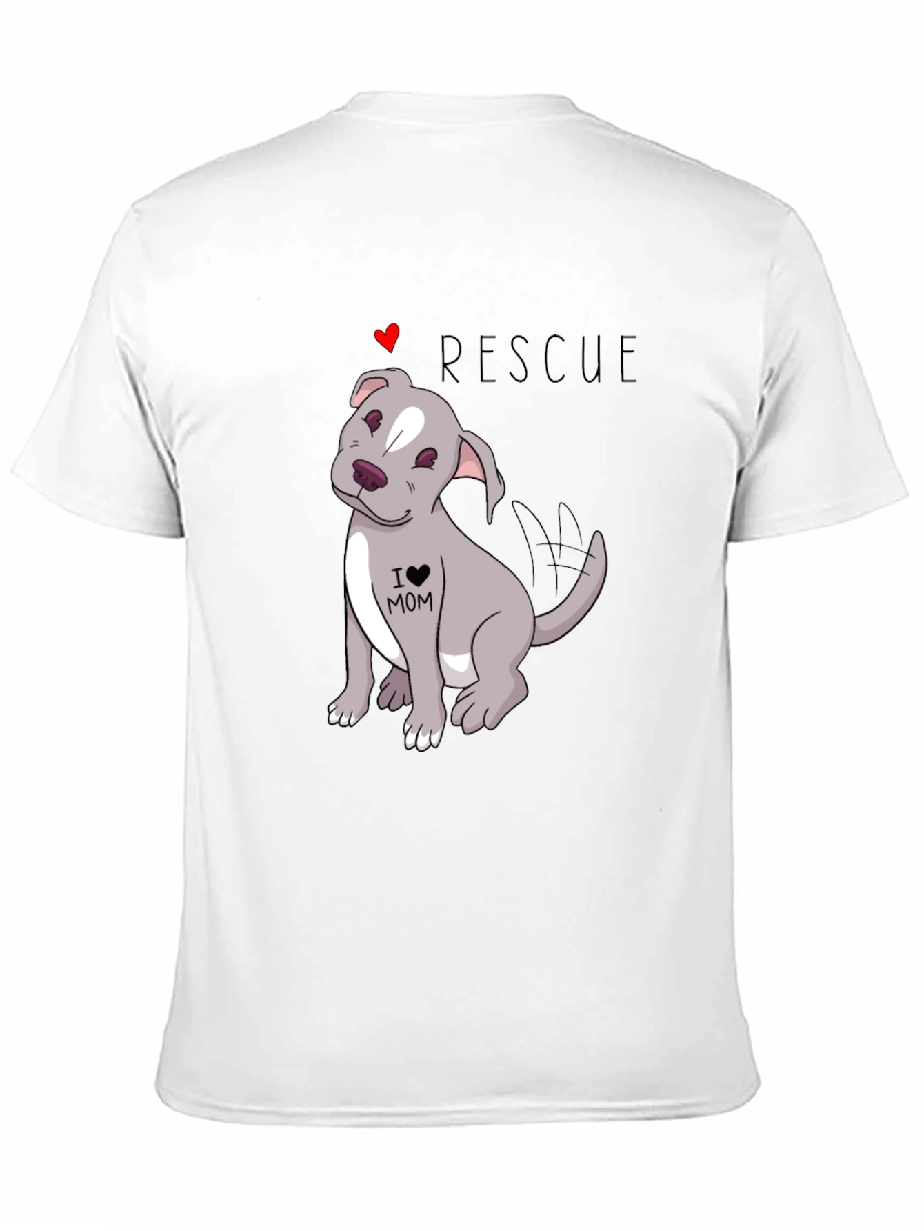 Rescue Dog Lover T-Shirt - I Heart Mom