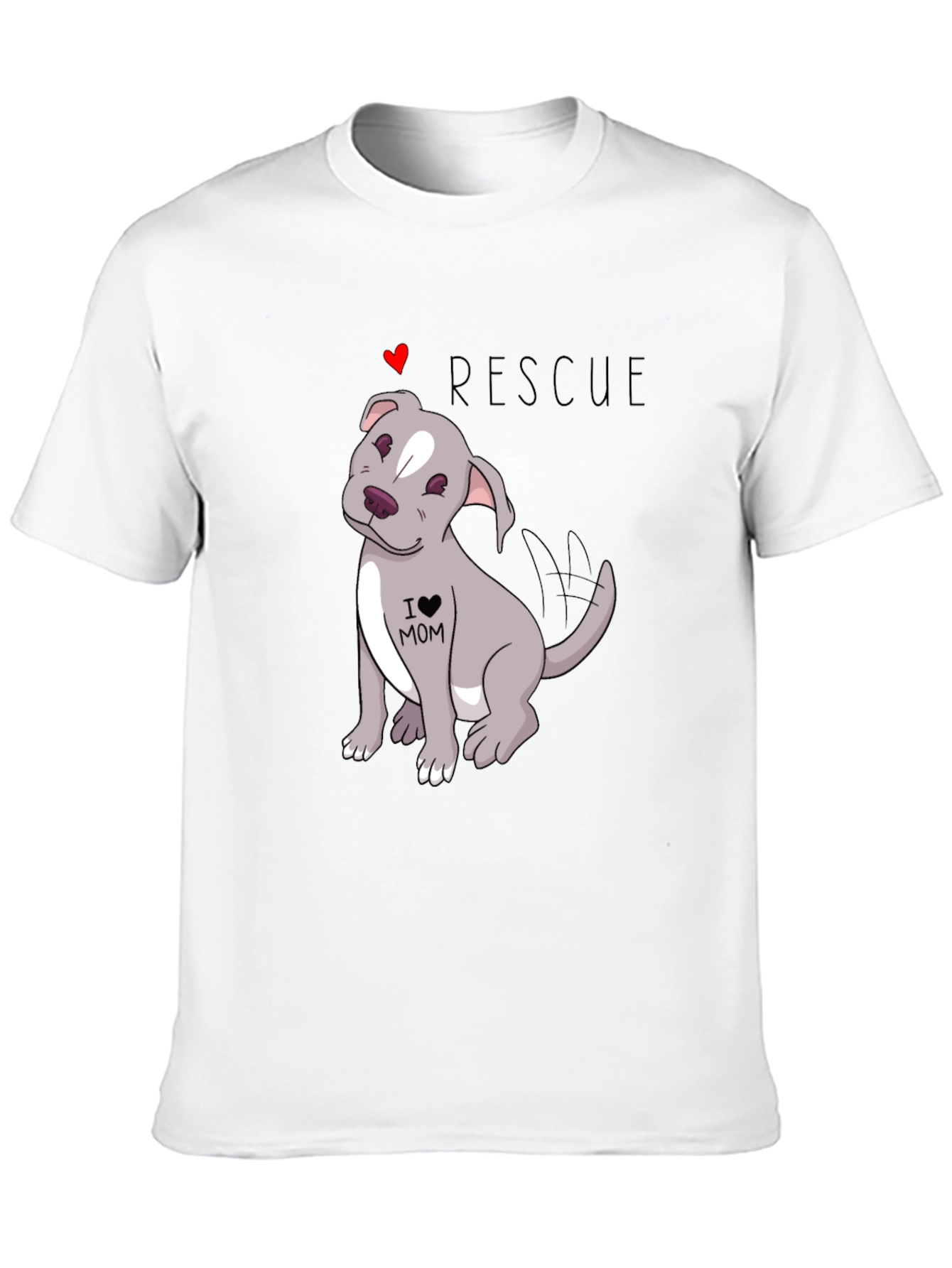 Rescue Dog Lover T-Shirt - I Heart Mom