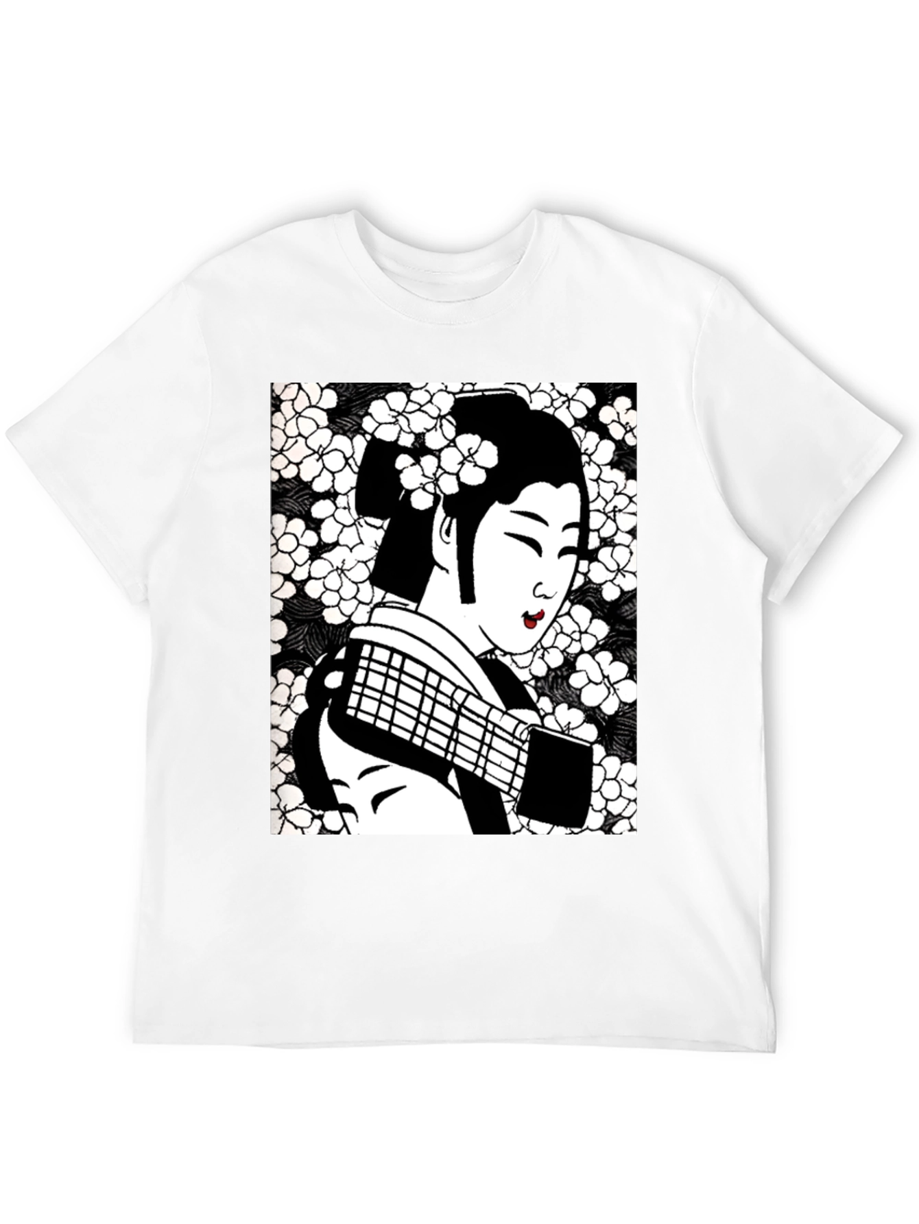 Geisha Graphic Tee - Stylish Black Cotton T-Shirt