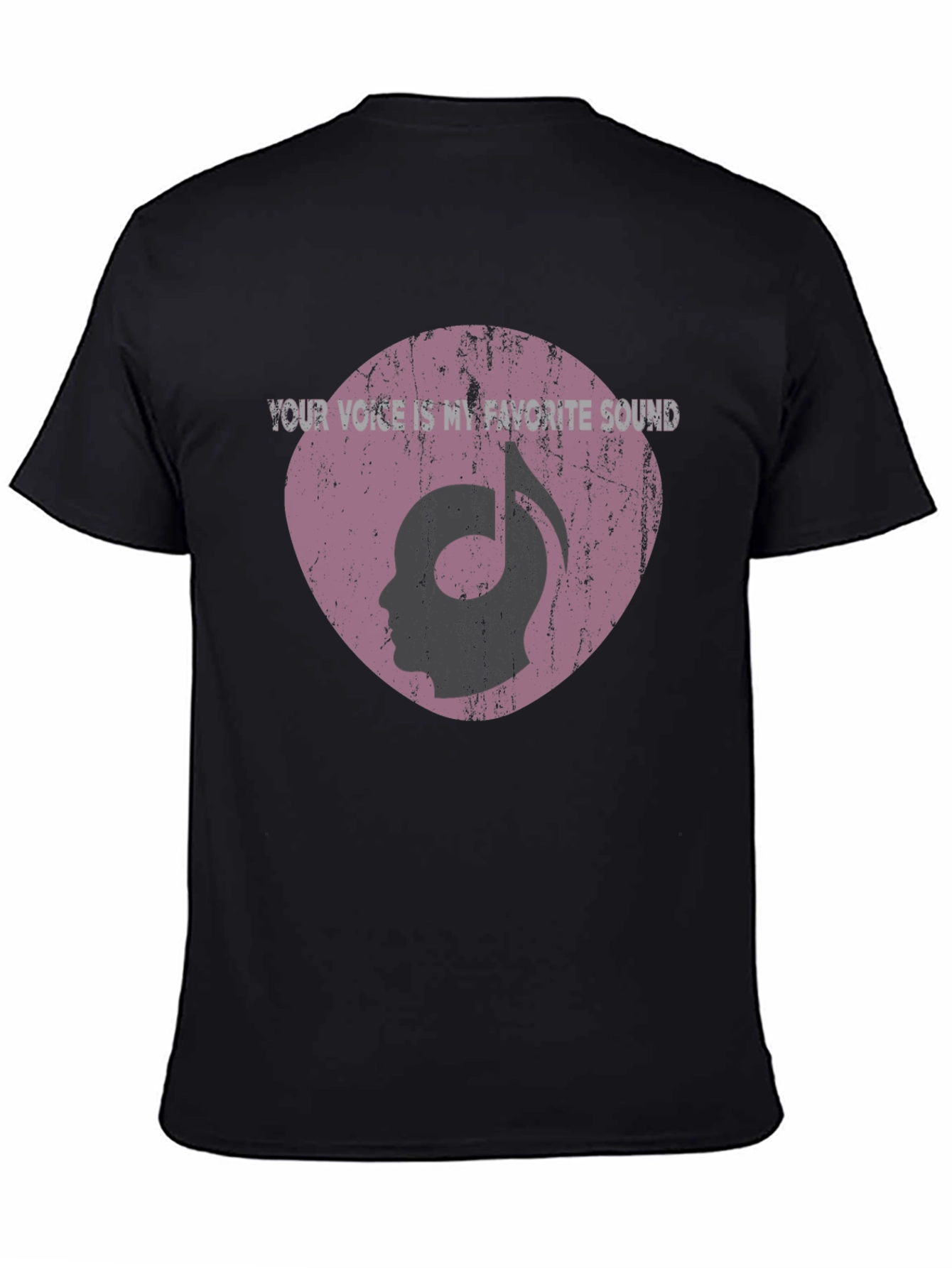 Music Note Head Silhouette Graphic T-Shirt