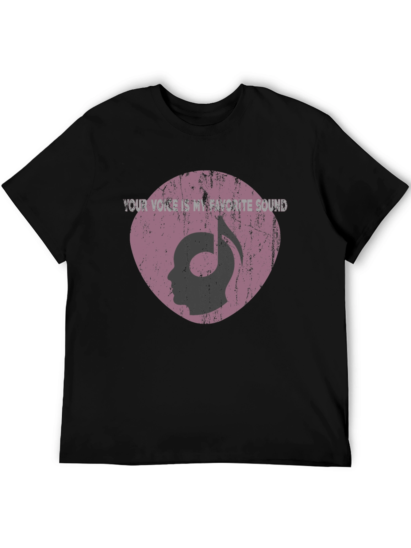 Music Note Head Silhouette Graphic T-Shirt