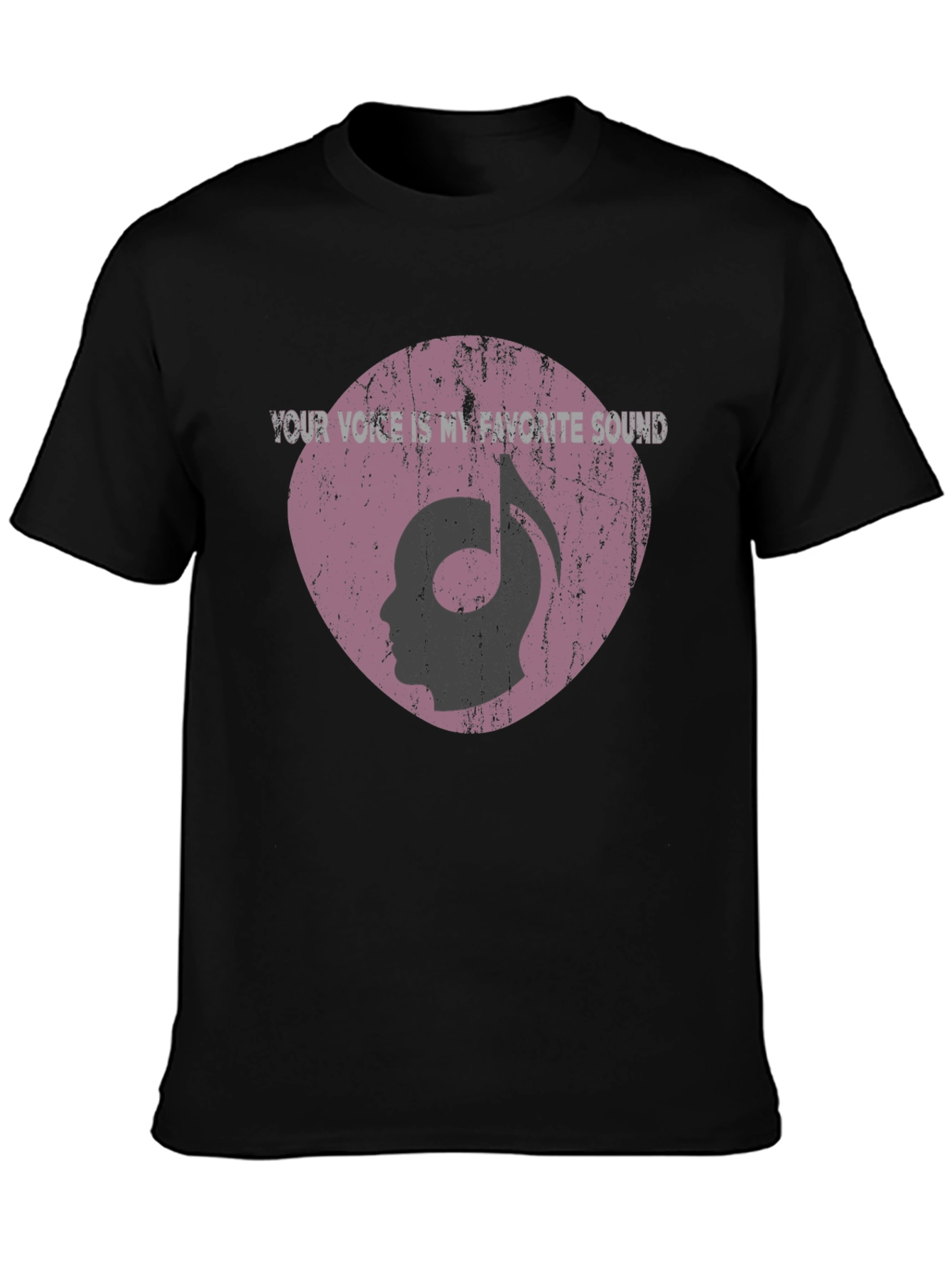 Music Note Head Silhouette Graphic T-Shirt