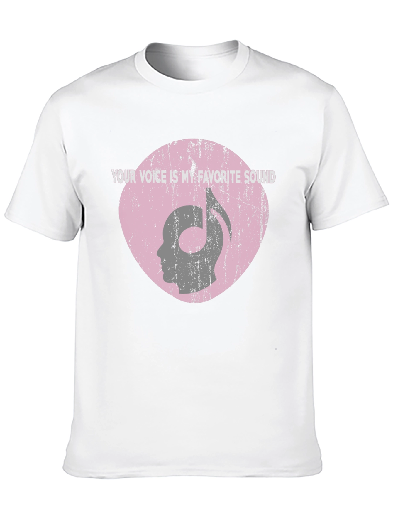 Music Note Head Silhouette Graphic T-Shirt