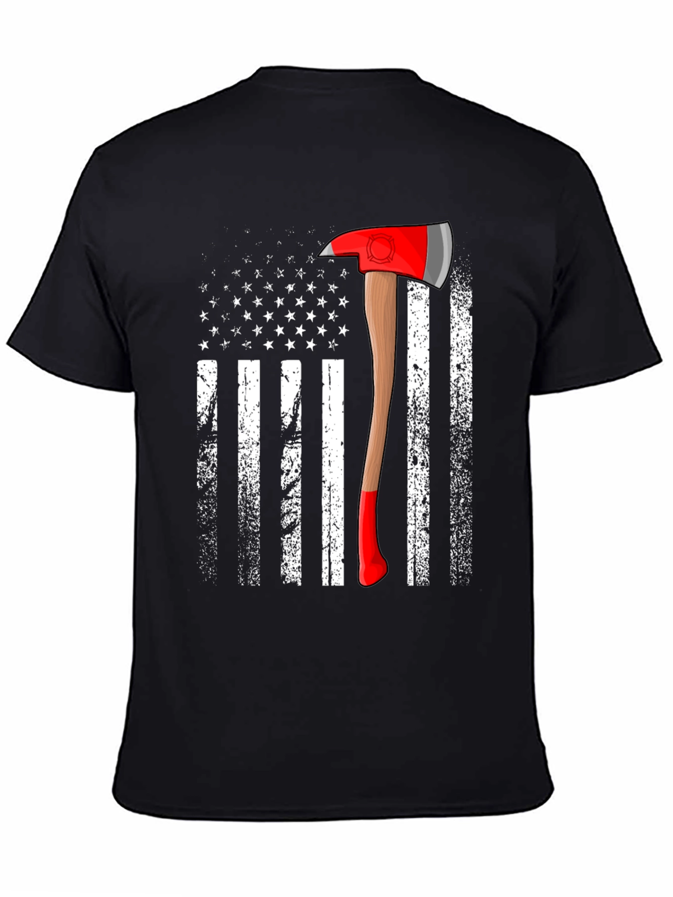Firefighter Axe American Flag T-Shirt