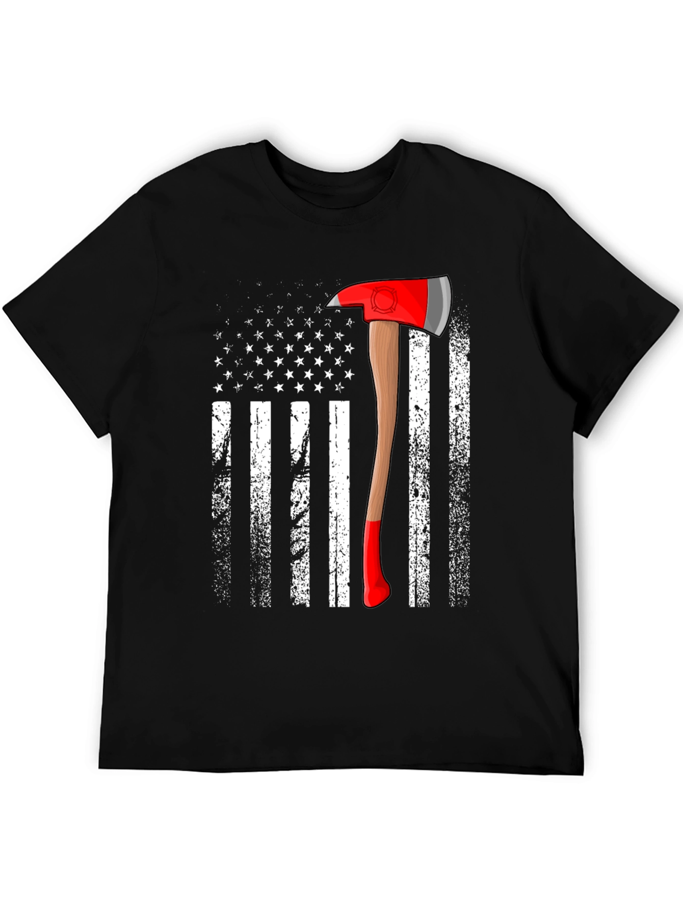 Firefighter Axe American Flag T-Shirt