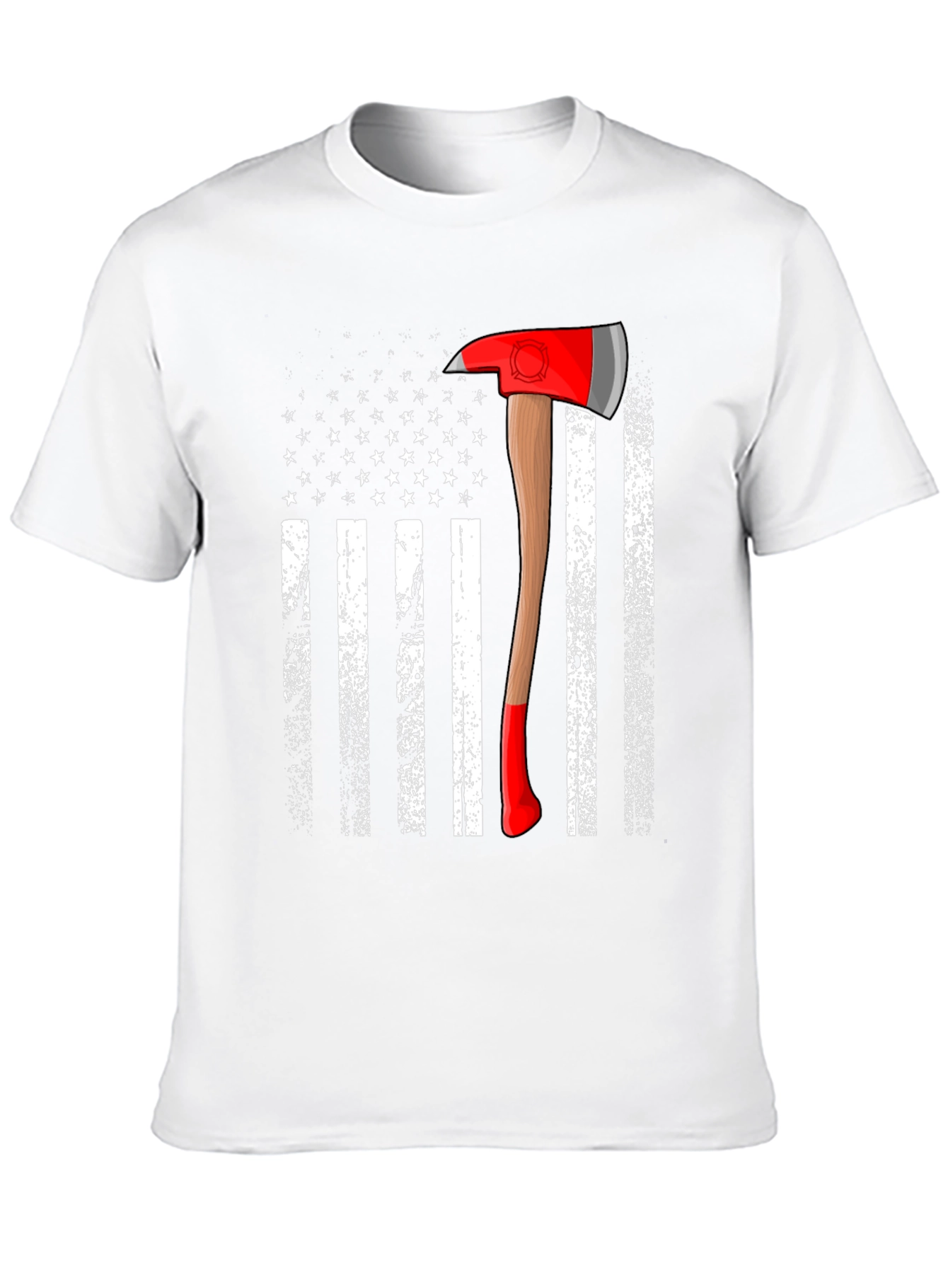 Firefighter Axe American Flag T-Shirt