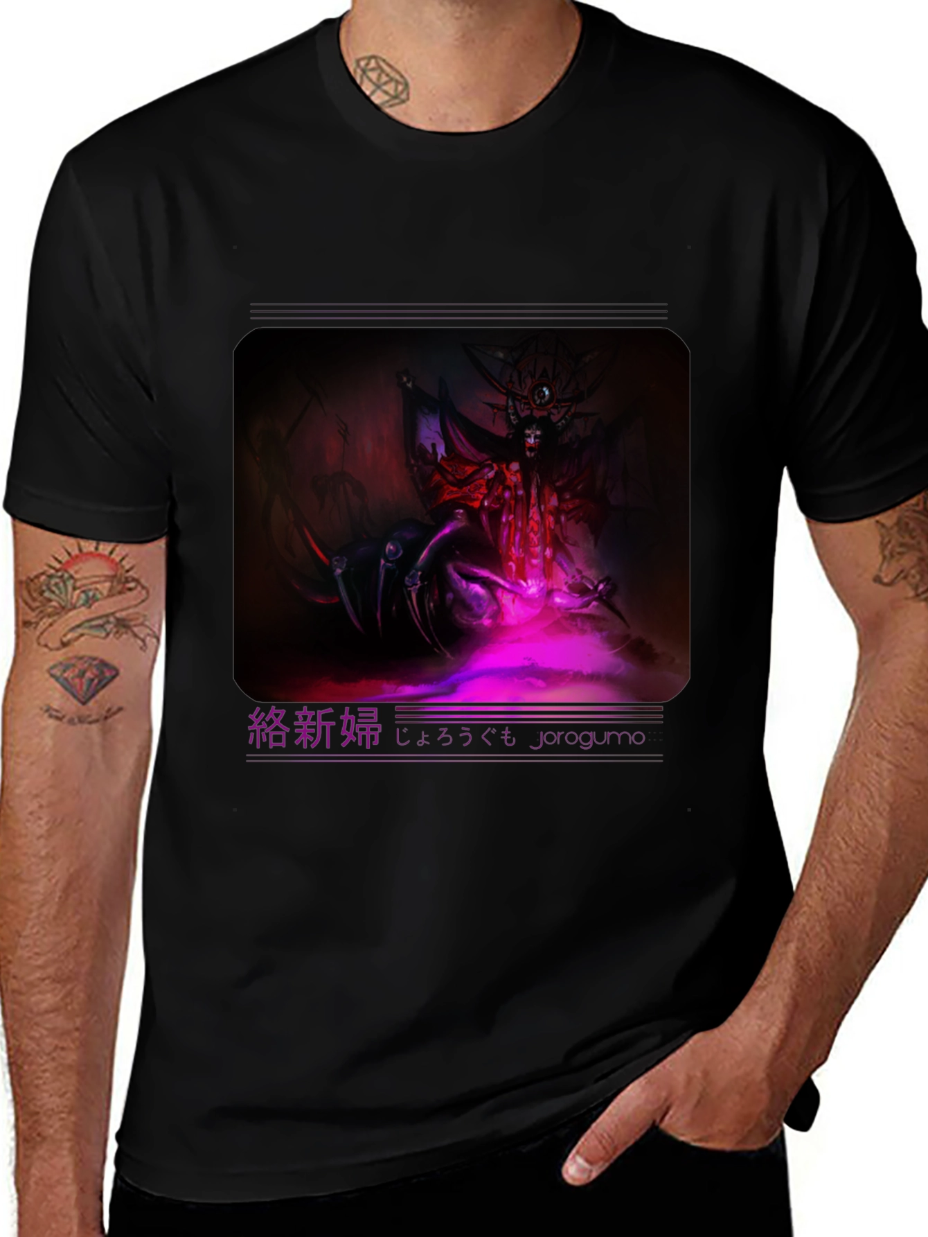 Jorogumo Graphic Tee - Dark Fantasy Style