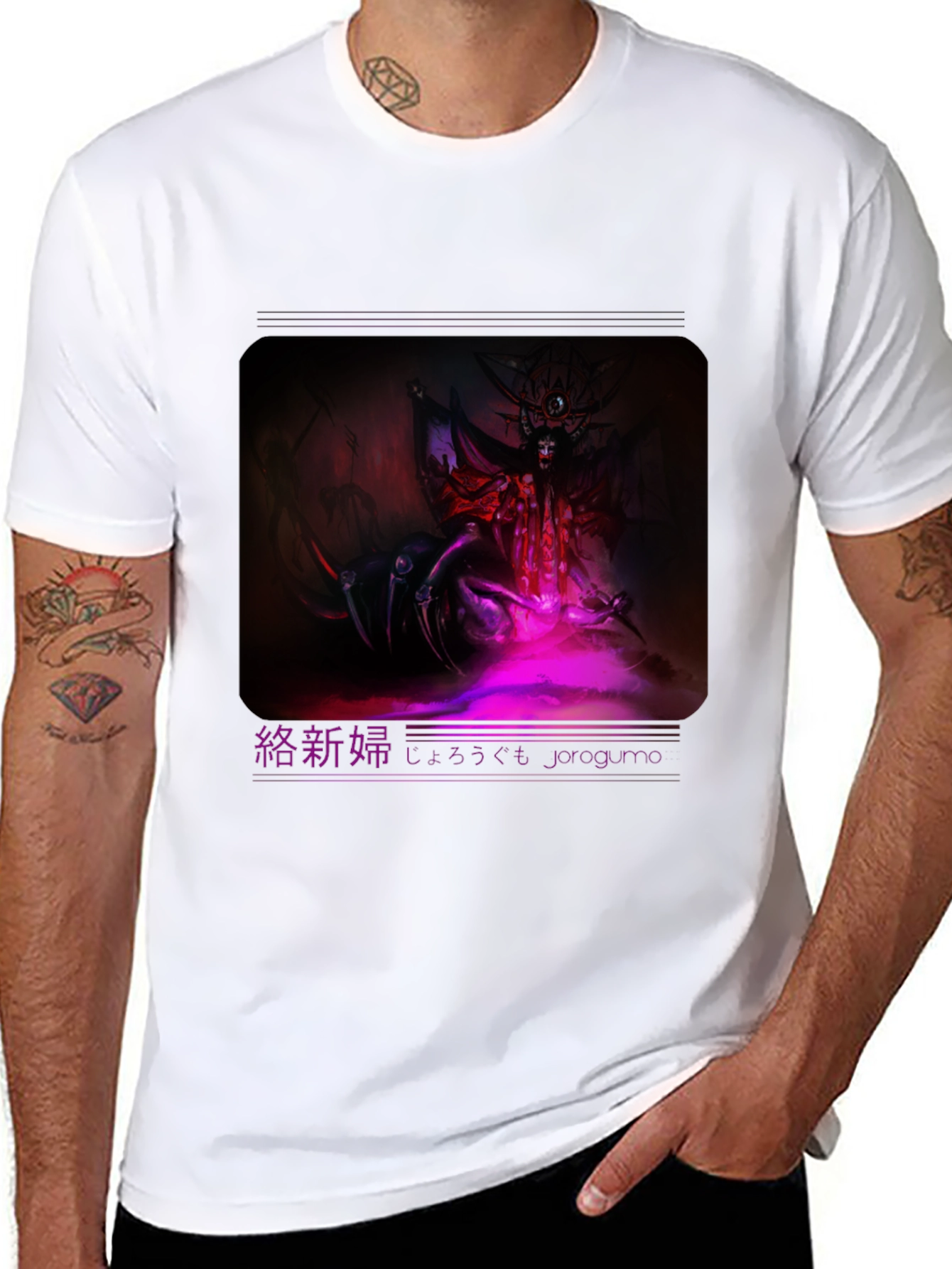 Jorogumo Graphic Tee - Dark Fantasy Style