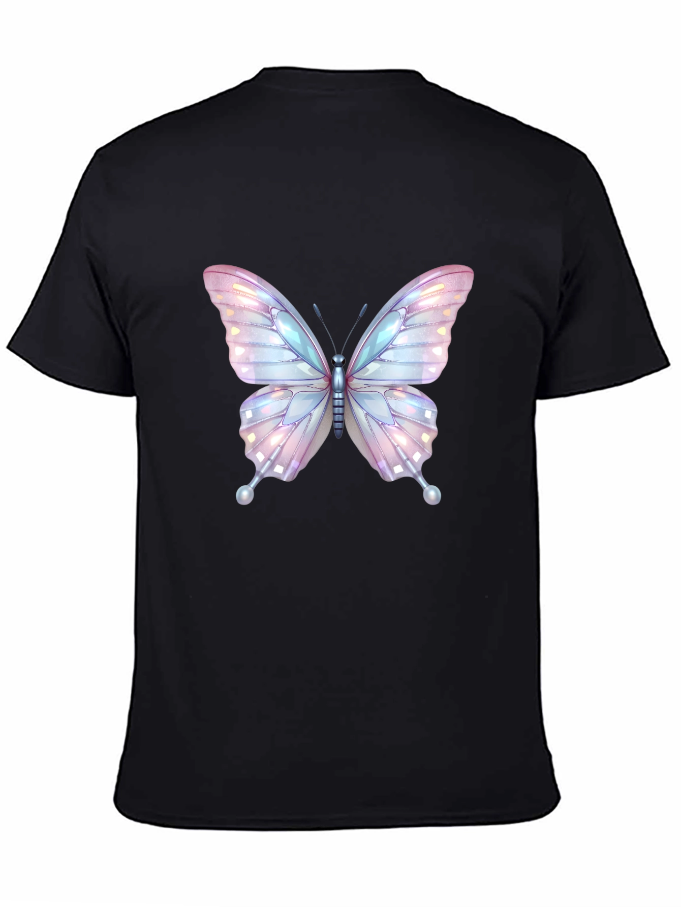 Butterfly Graphic Tee - Stylish Black Cotton T-Shirt