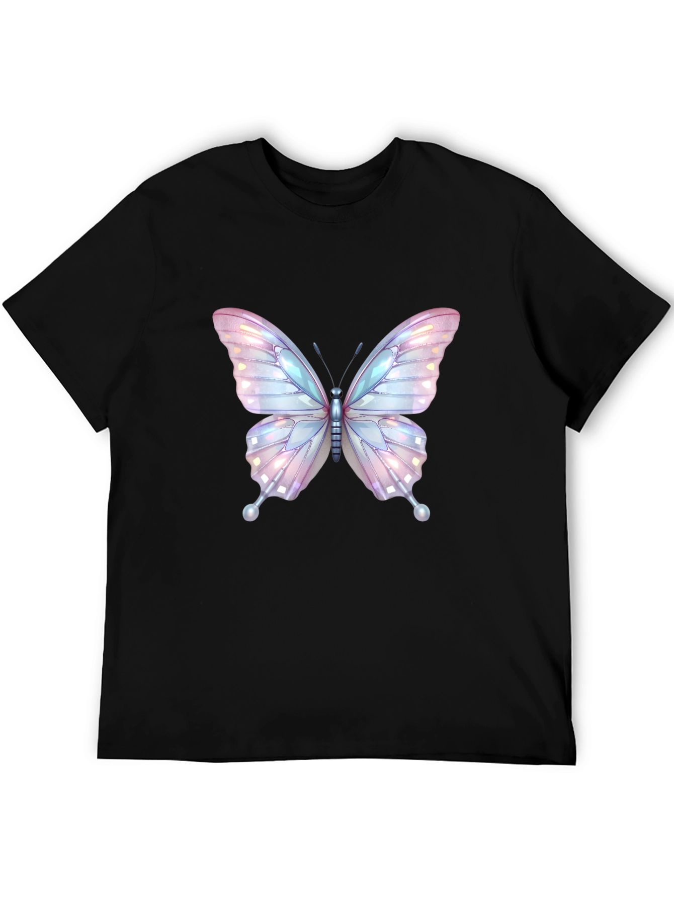 Butterfly Graphic Tee - Stylish Black Cotton T-Shirt