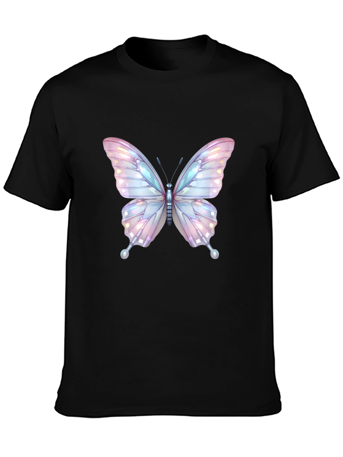 Butterfly Graphic Tee - Stylish Black Cotton T-Shirt