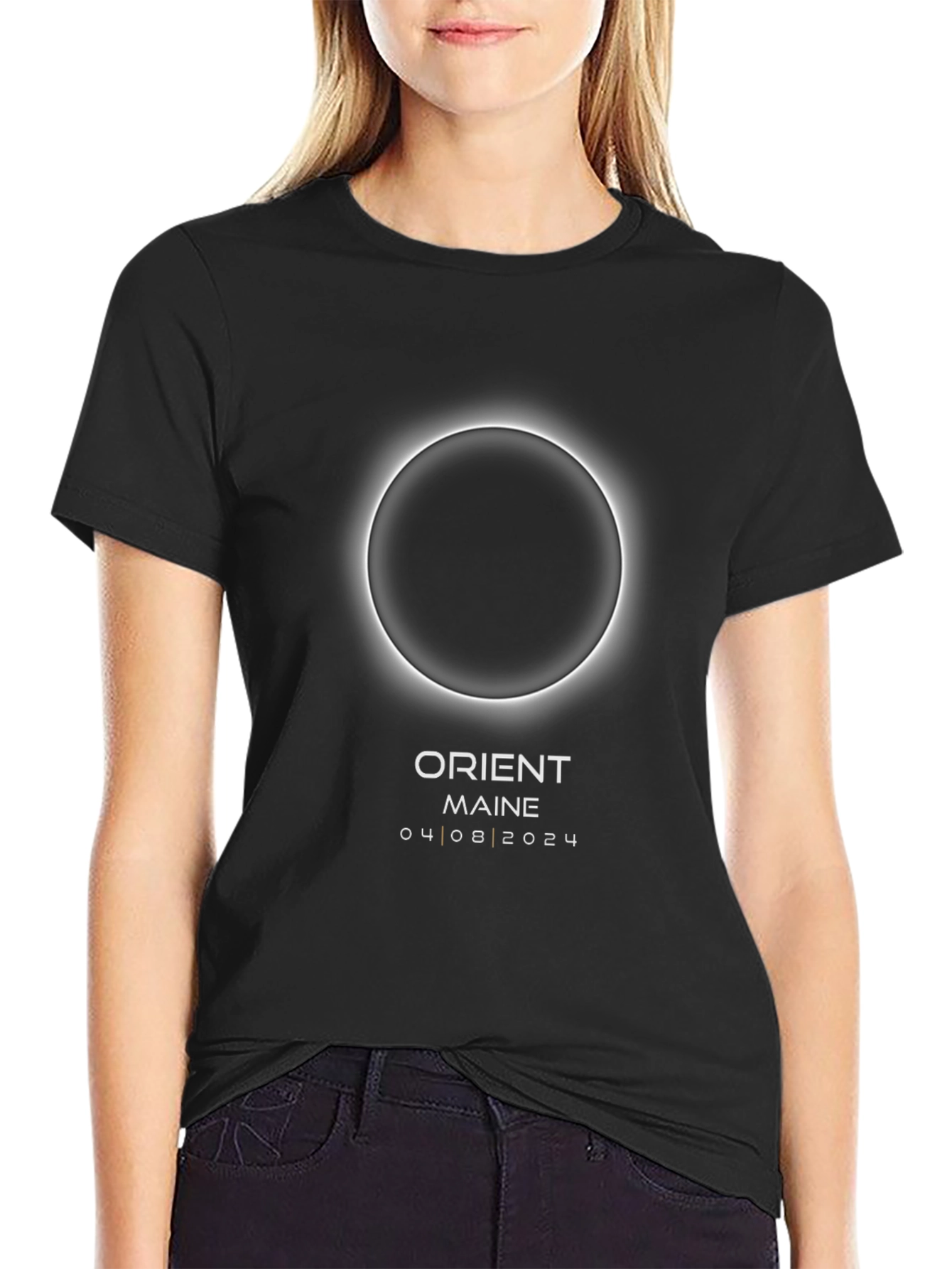 Orient Maine Eclipse 2024 Black T-Shirt