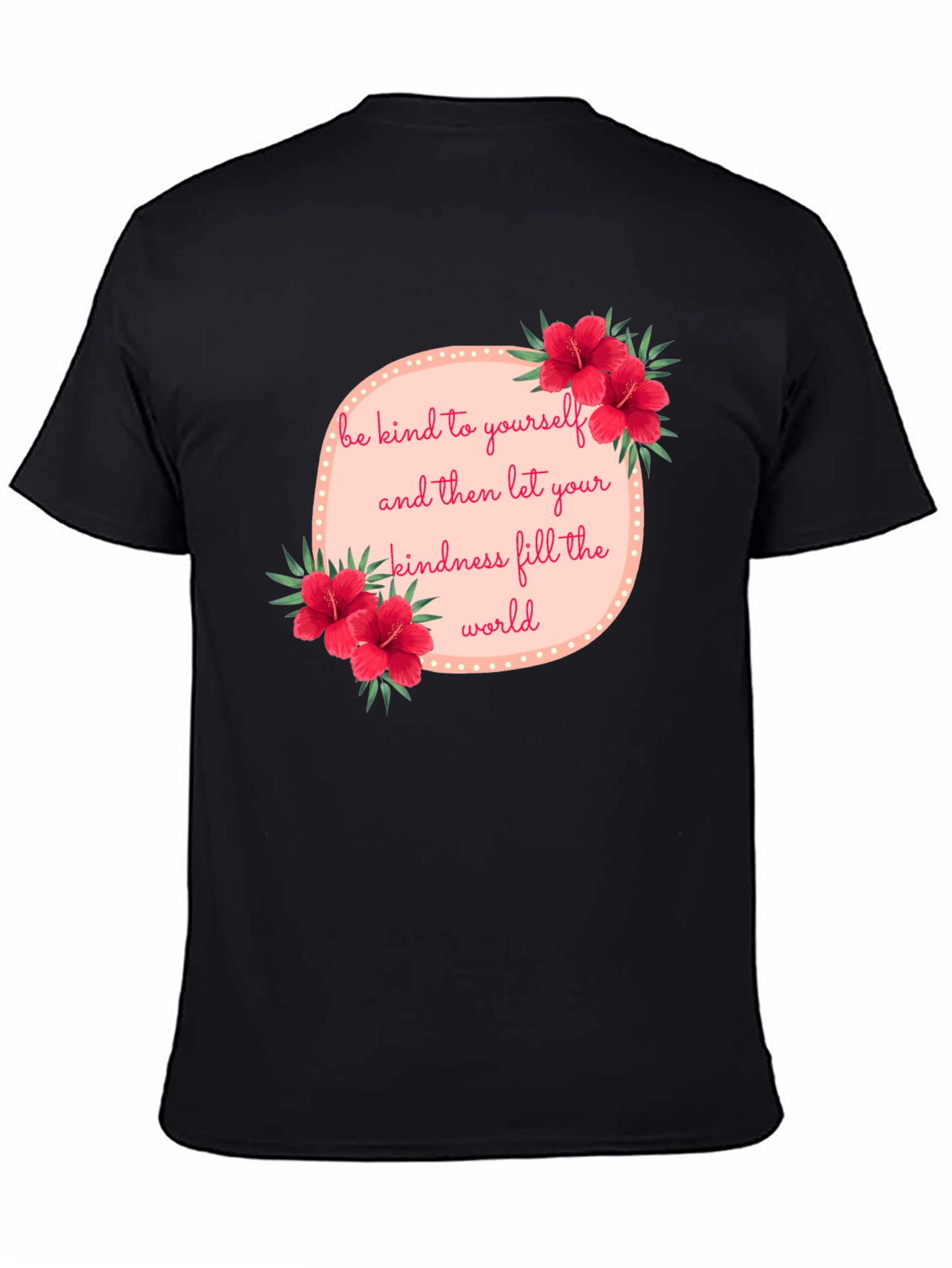 Kindness Floral Graphic Tee - Black