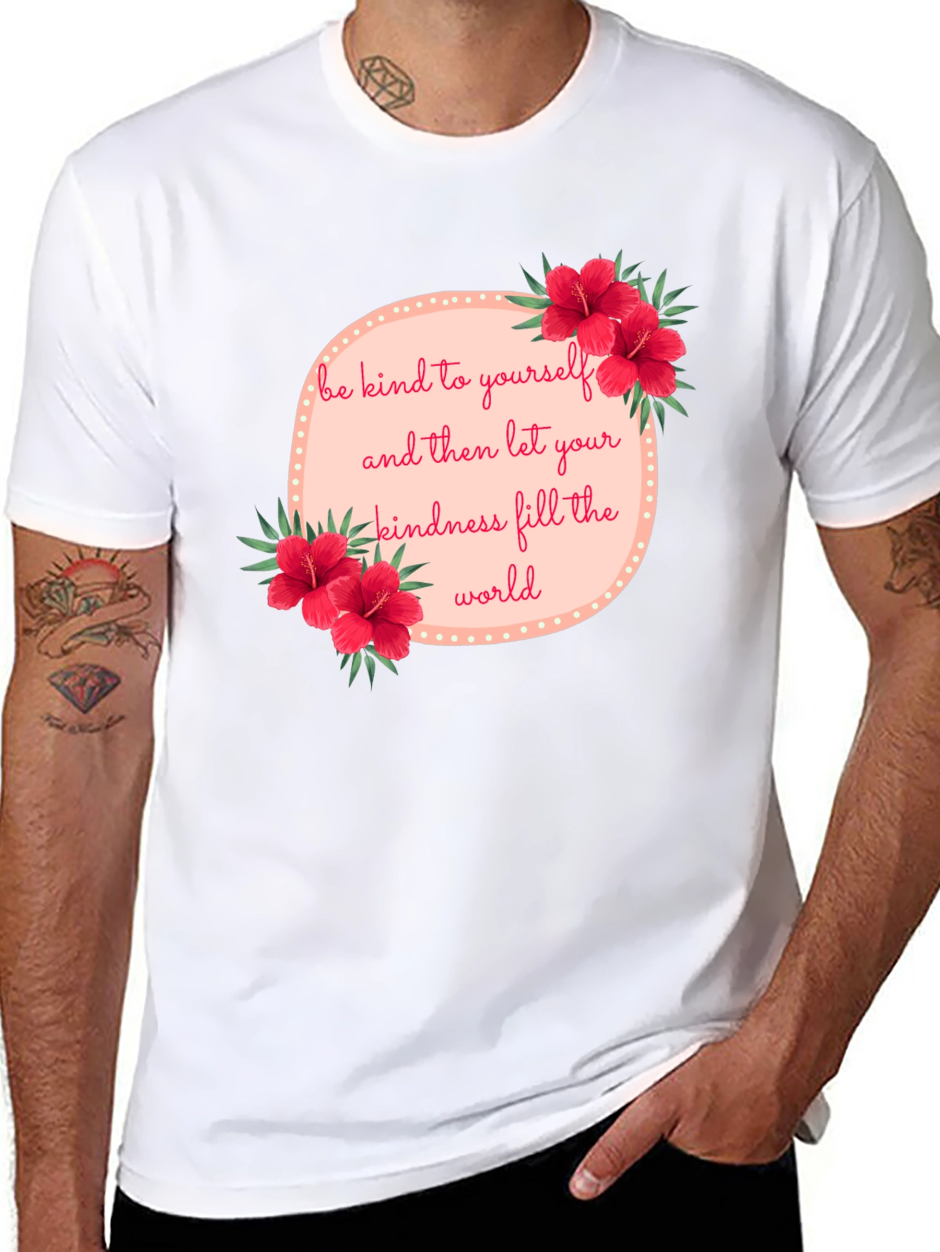 Kindness Floral Graphic Tee - Black
