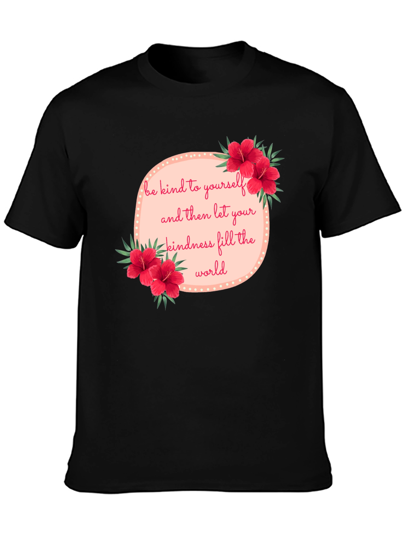 Kindness Floral Graphic Tee - Black