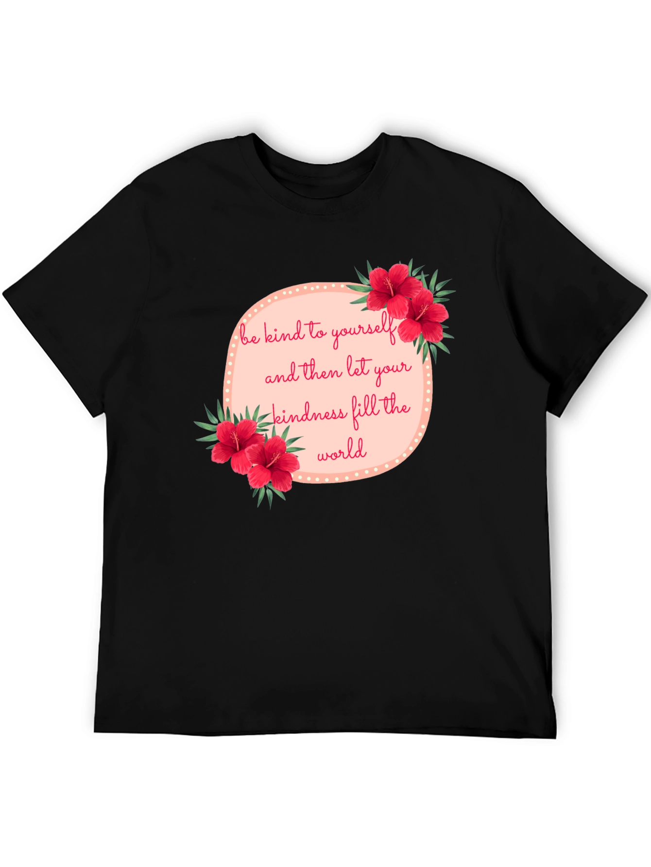 Kindness Floral Graphic Tee - Black