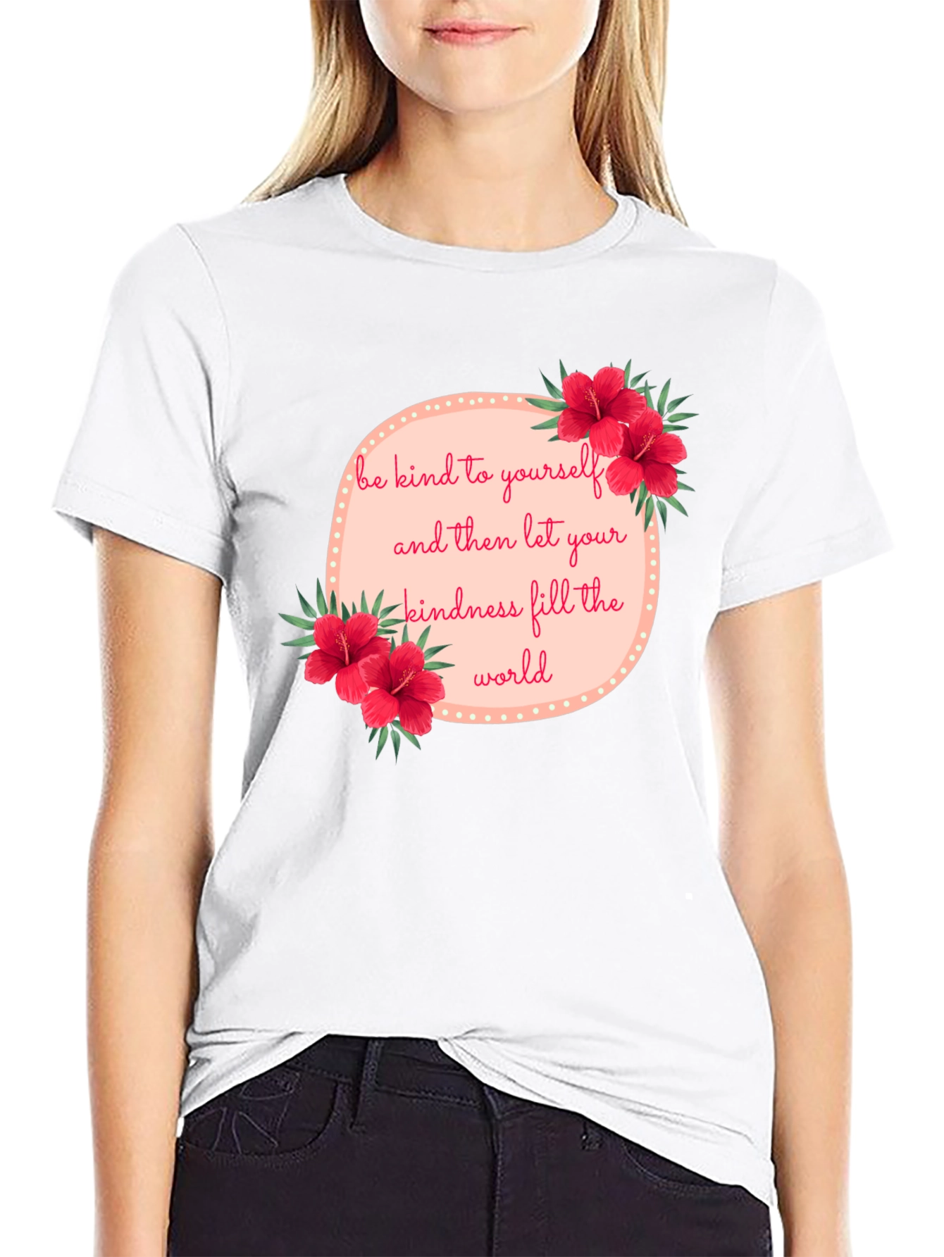 Kindness Floral Graphic Tee - Black