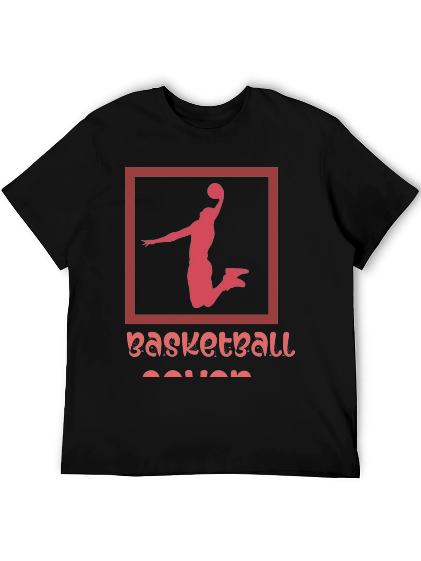 Basketball Player Graphic Tee - Black Cotton T-Shirt