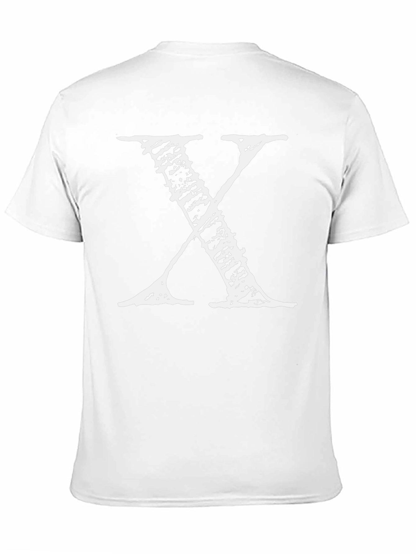 Mens Black T-Shirt with Distressed White X Print