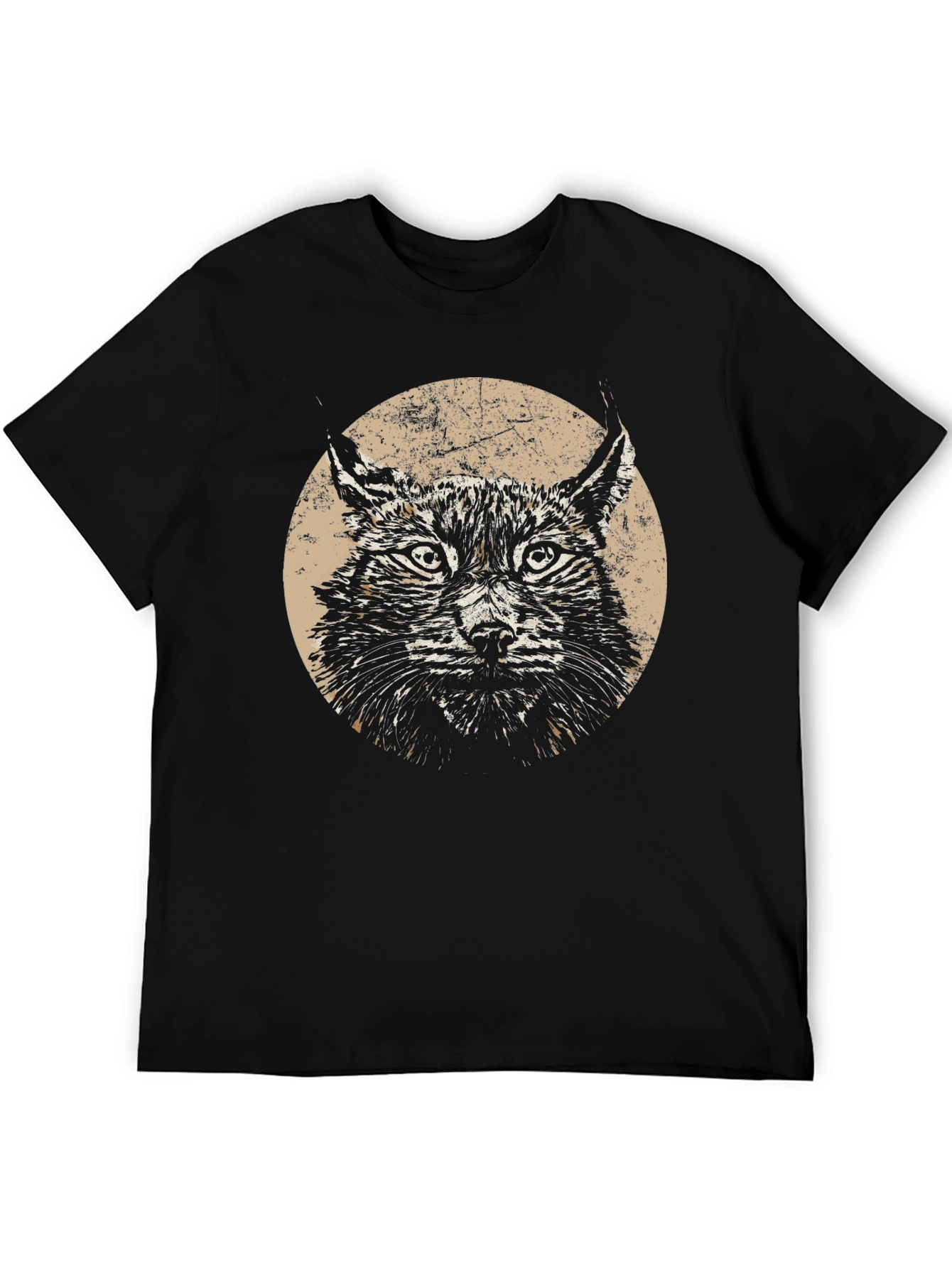 Lynx Graphic Print Black T-Shirt