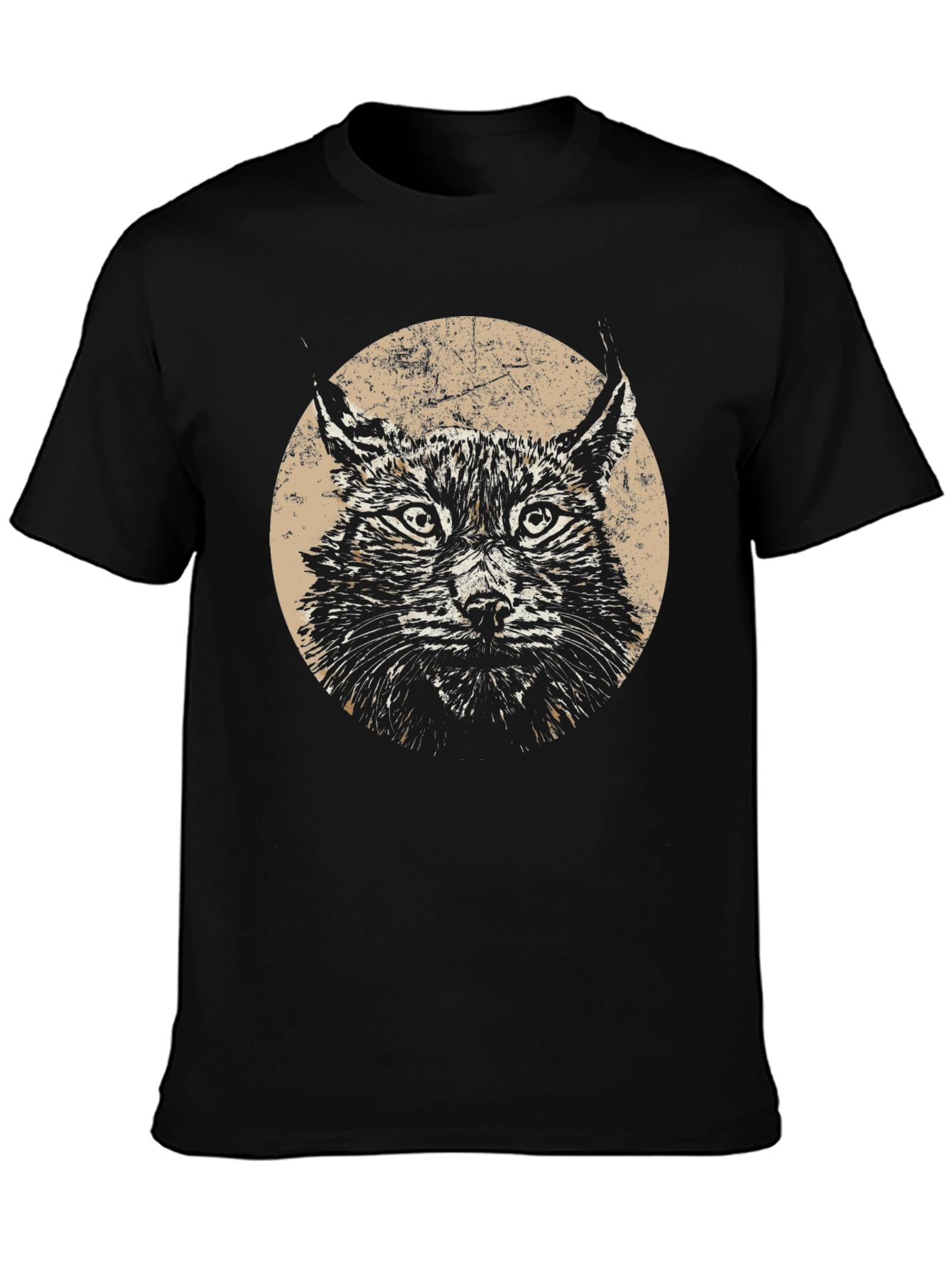 Lynx Graphic Print Black T-Shirt