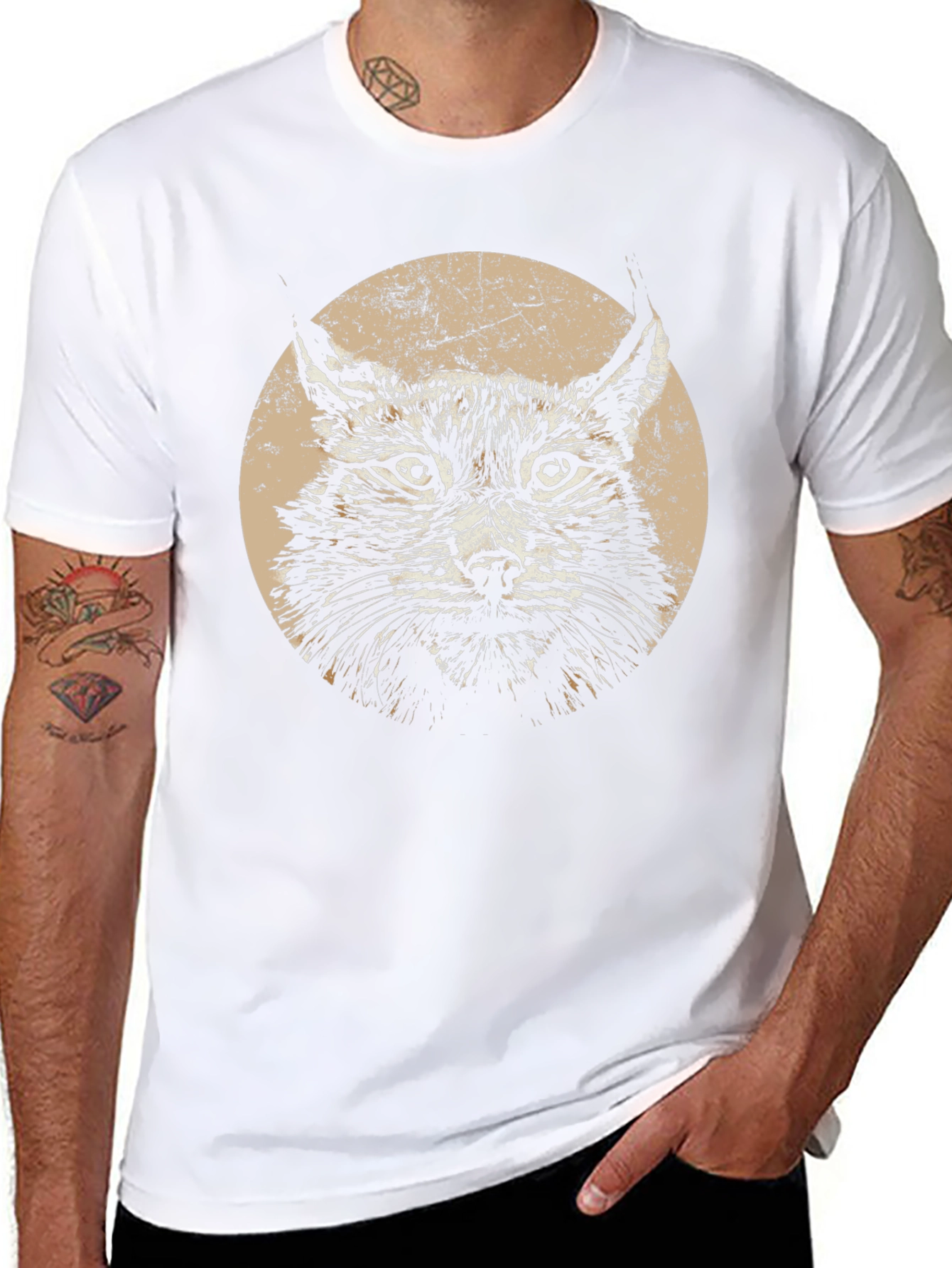 Lynx Graphic Print Black T-Shirt