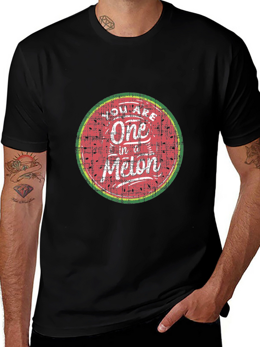 One in a Melon Graphic Tee - Black Cotton T-Shirt
