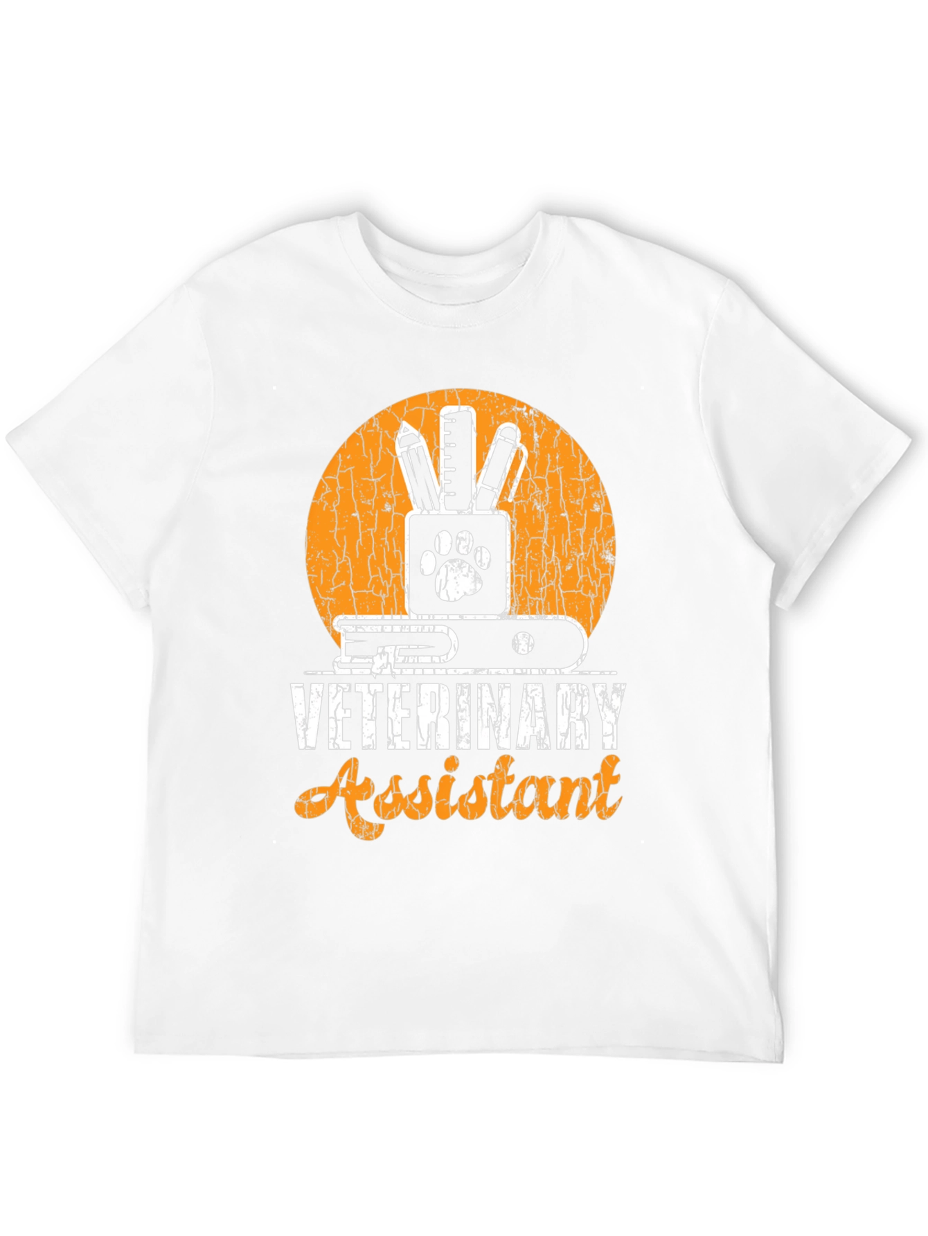 Veterinary Assistant Graphic T-Shirt Animal Paw Print Tee