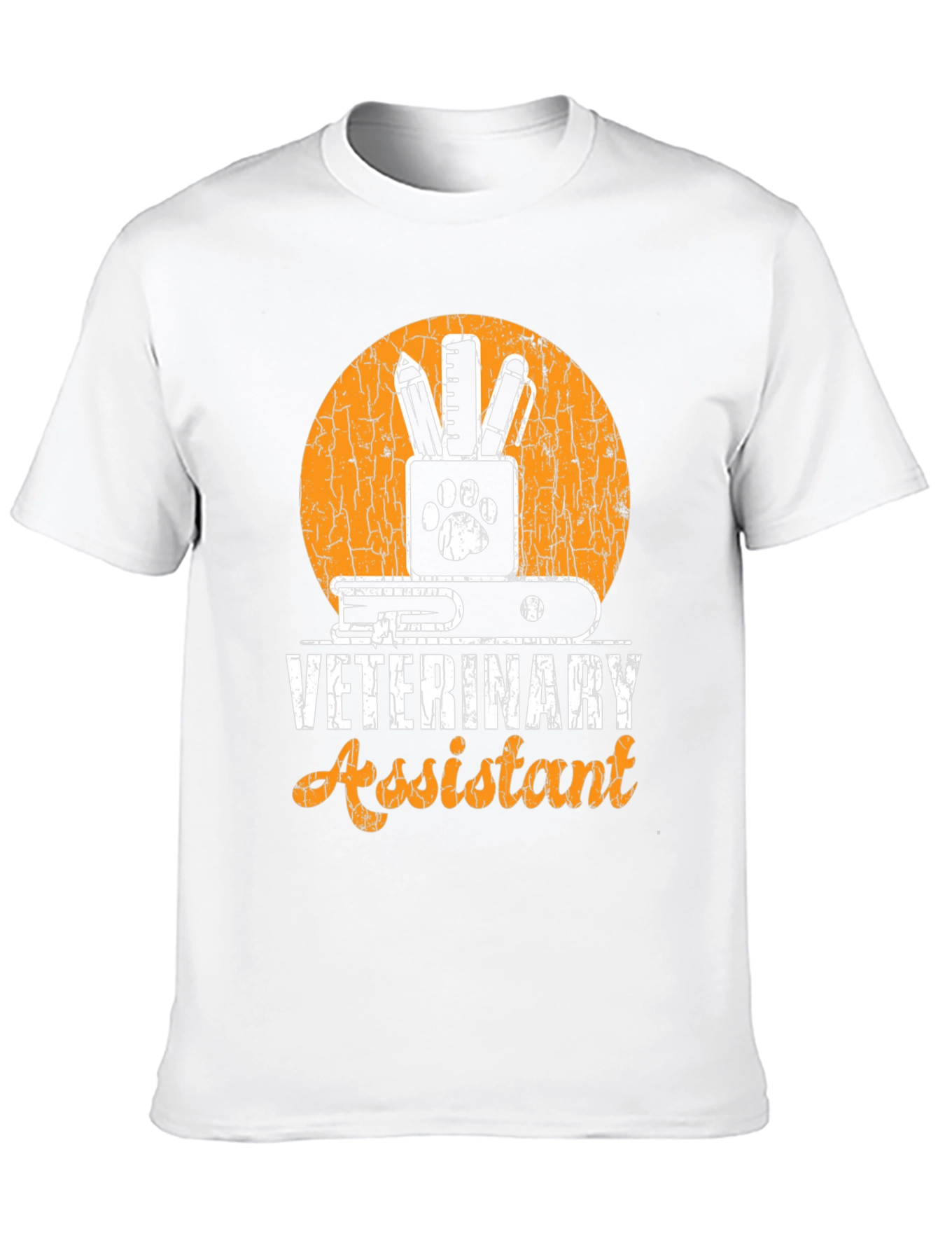 Veterinary Assistant Graphic T-Shirt Animal Paw Print Tee